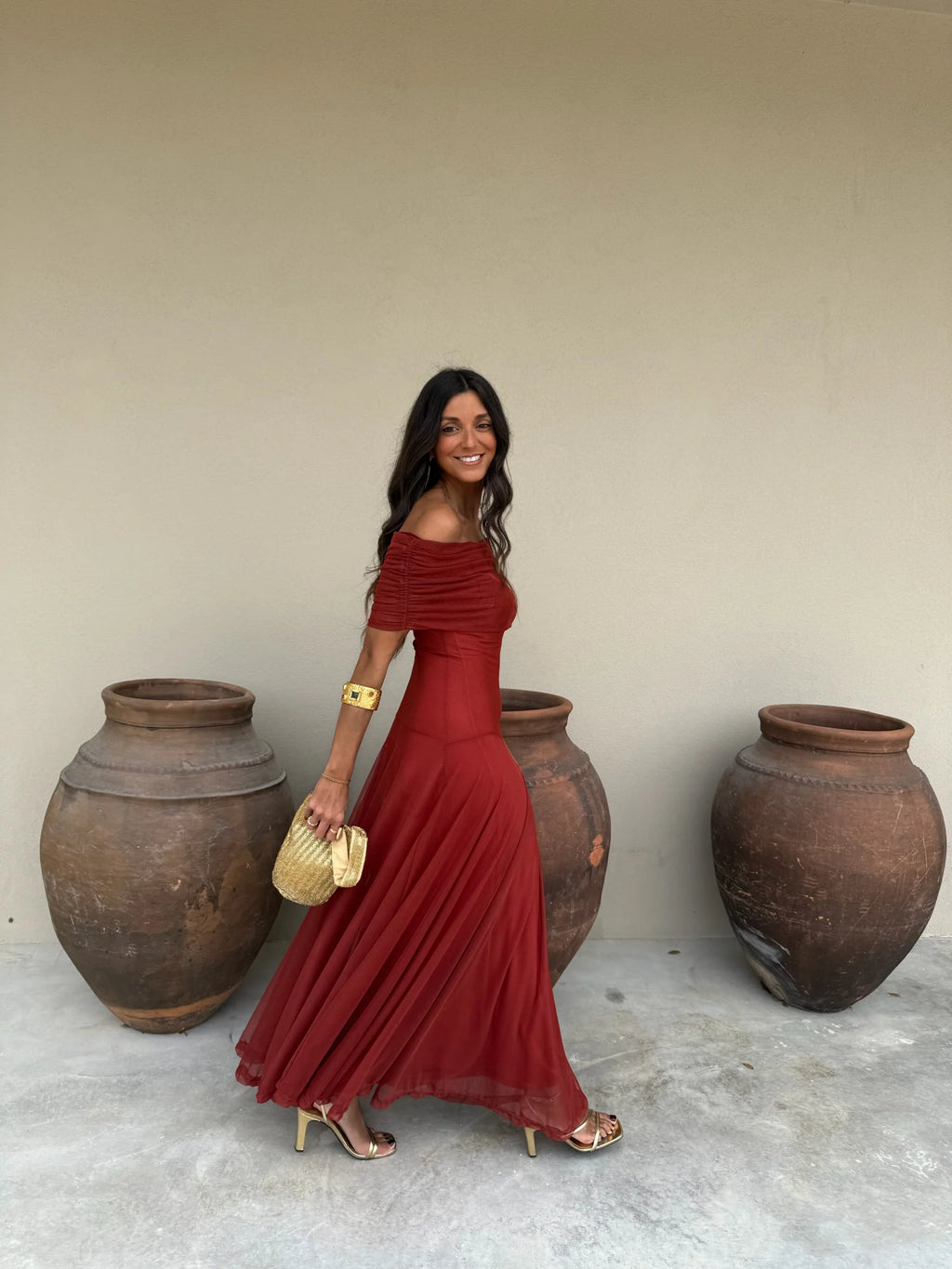 Vestido de Toledo en terracota