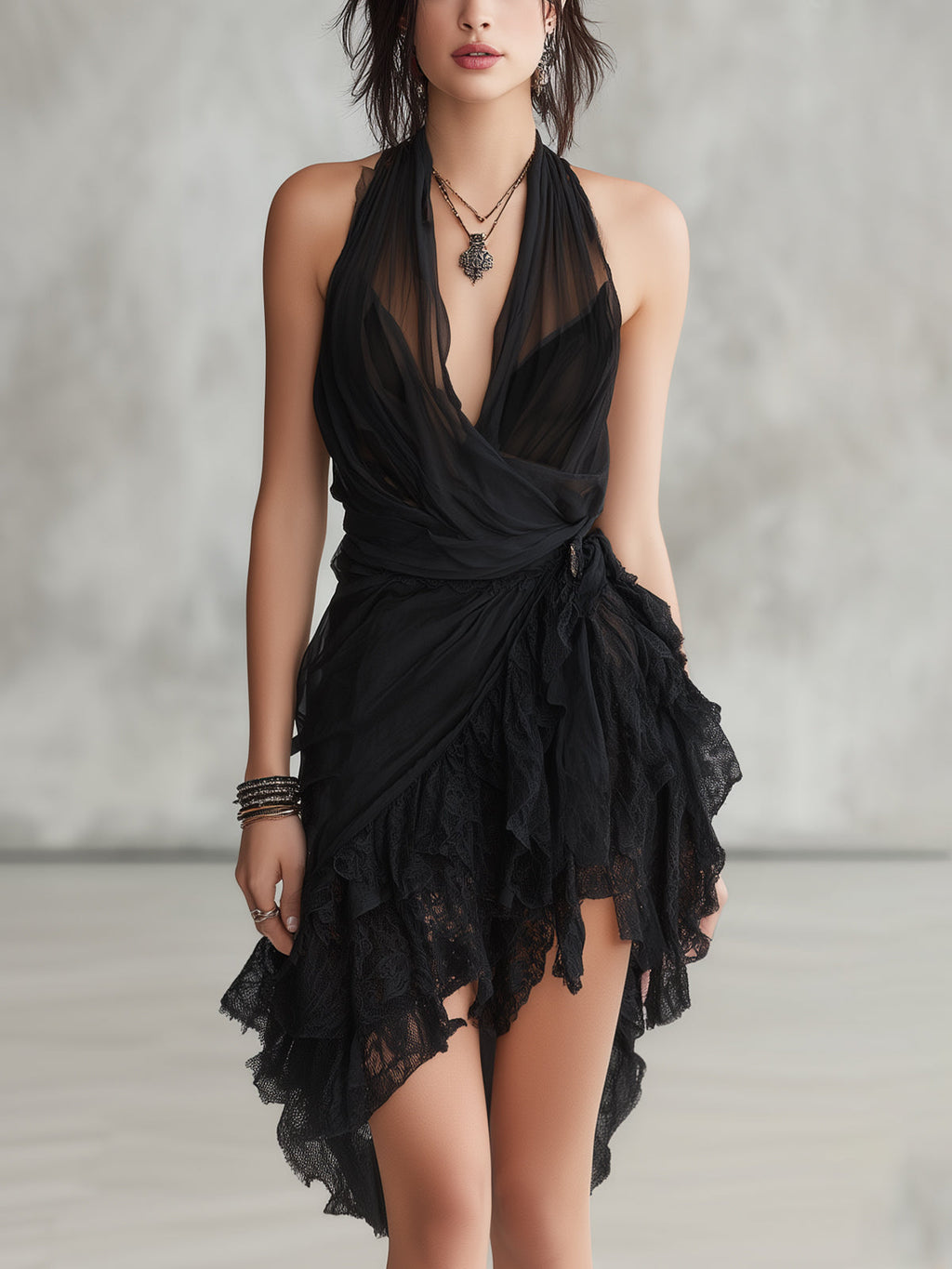 Salomé | Vestido de Encaje con Volantes