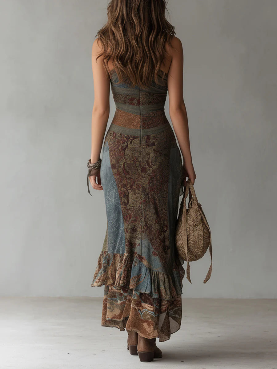 Maren | Vestido Étnico con Hombro Descubierto