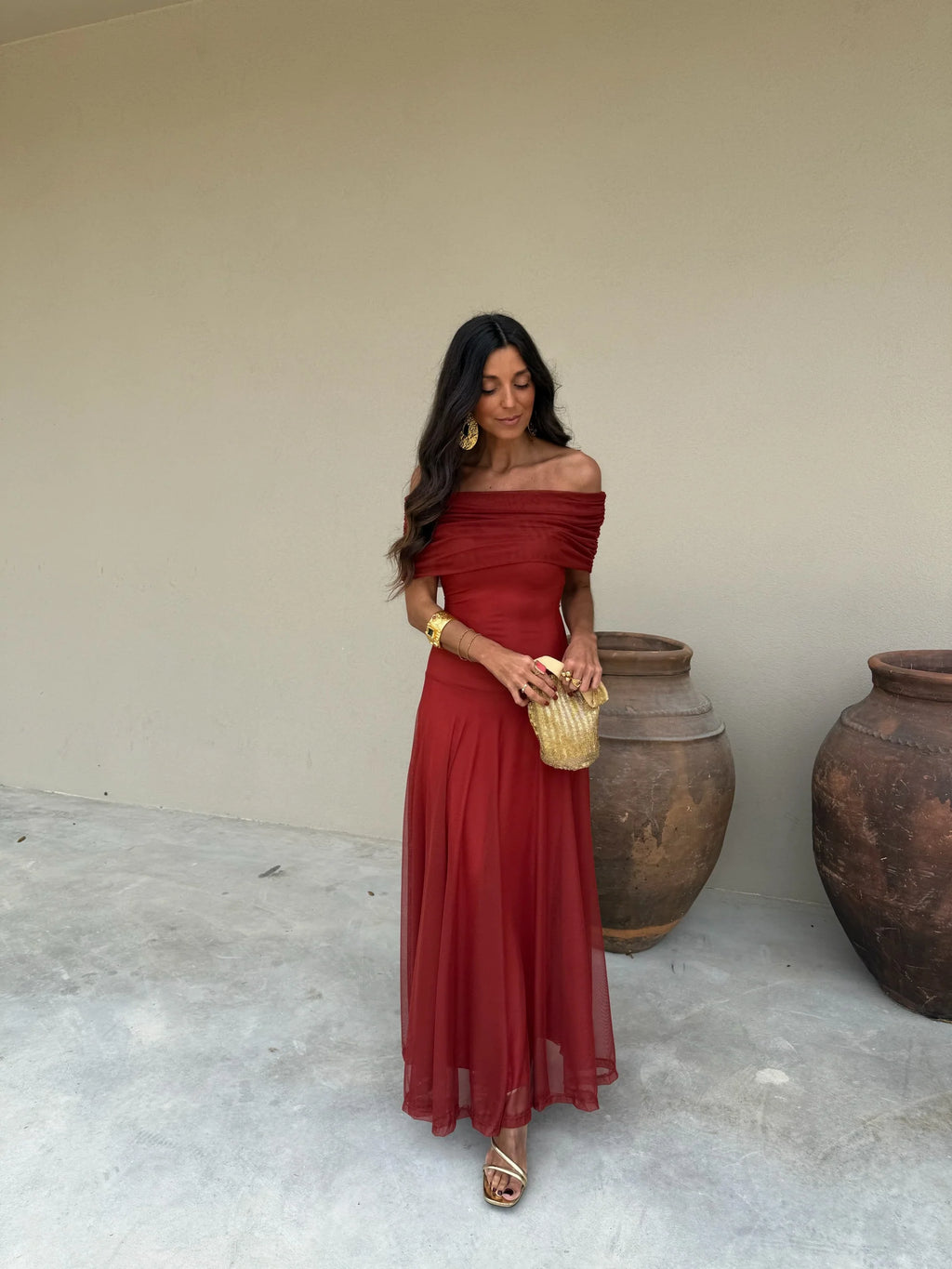 Vestido de Toledo en terracota