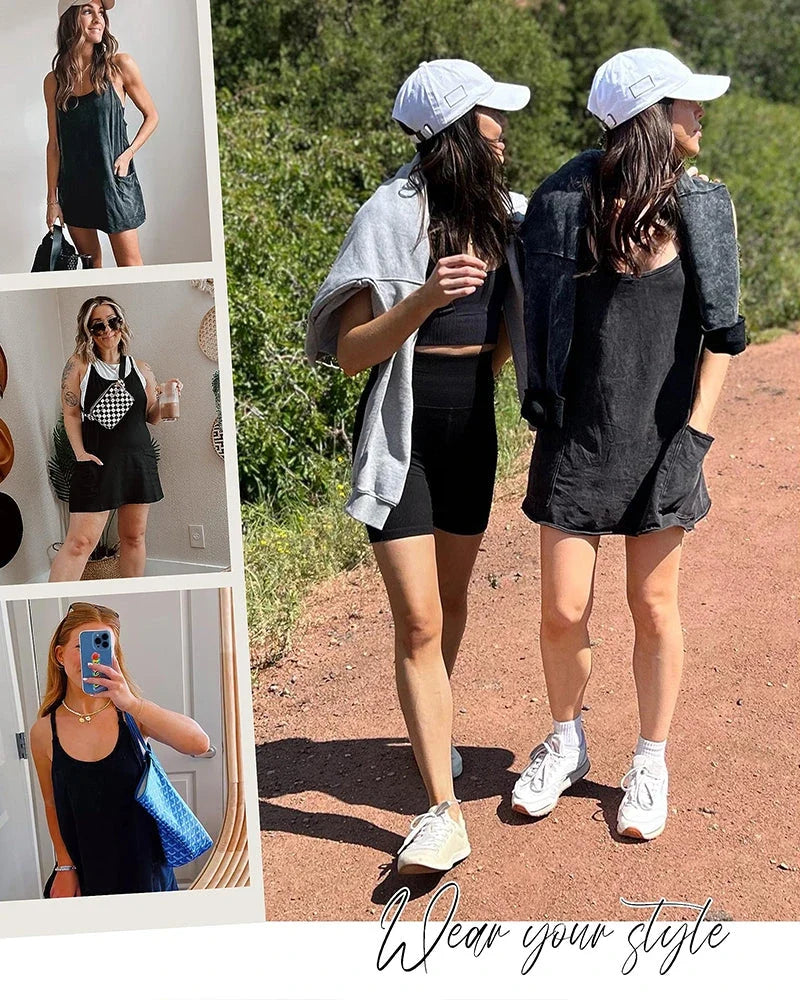Mono-Vestido de Tirantes Finos con Escote V - Aura Barcelona
