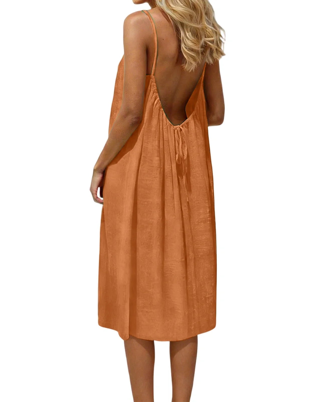Vestido Casual de Tirantes Finos con Espalda Abierta - Aura Barcelona