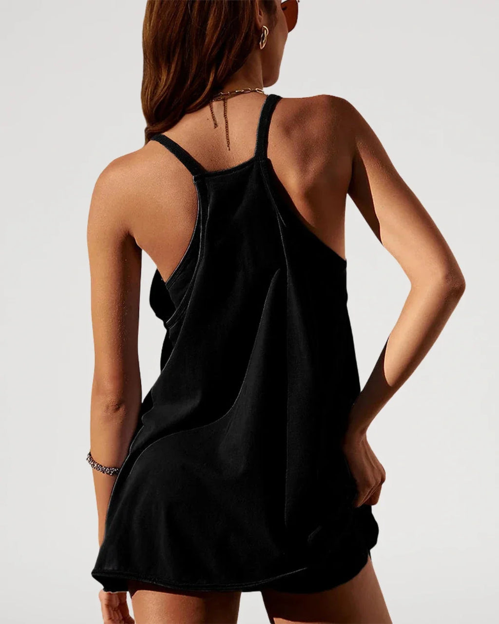 Mono-Vestido de Tirantes Finos con Escote V - Aura Barcelona