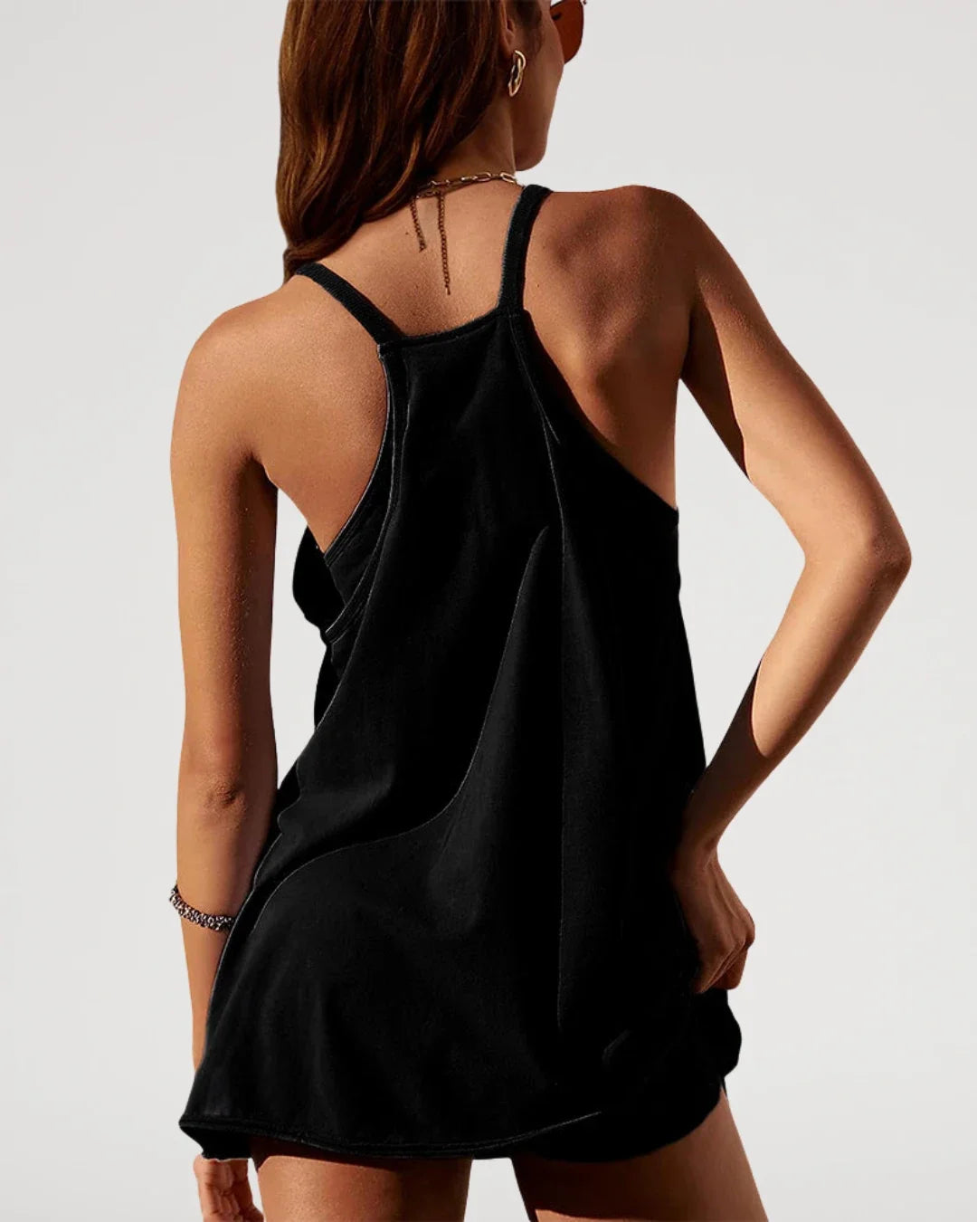 Mono-Vestido de Tirantes Finos con Escote V - Aura Barcelona