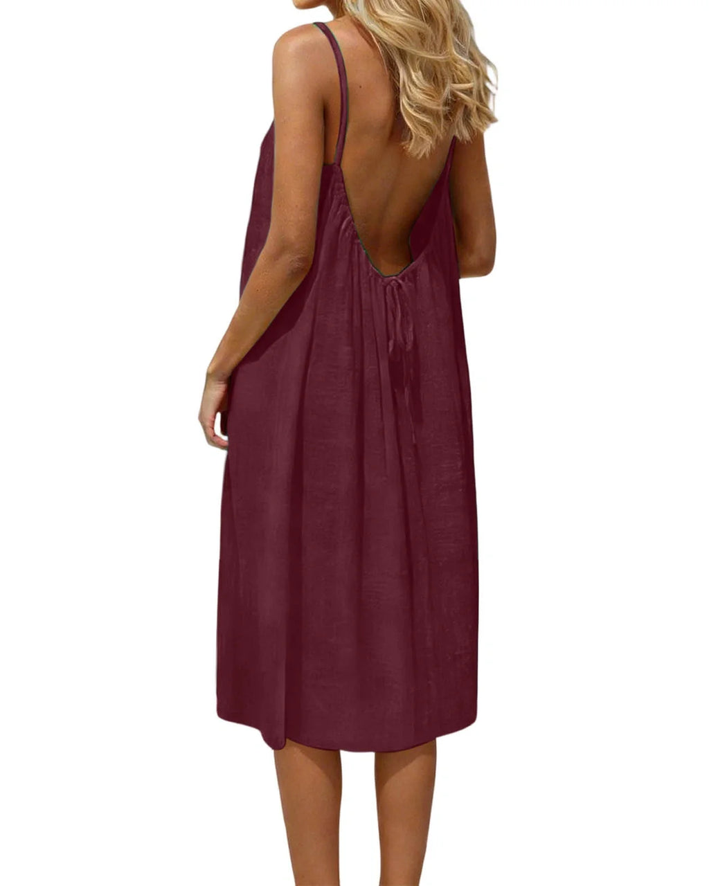 Vestido Casual de Tirantes Finos con Espalda Abierta - Aura Barcelona