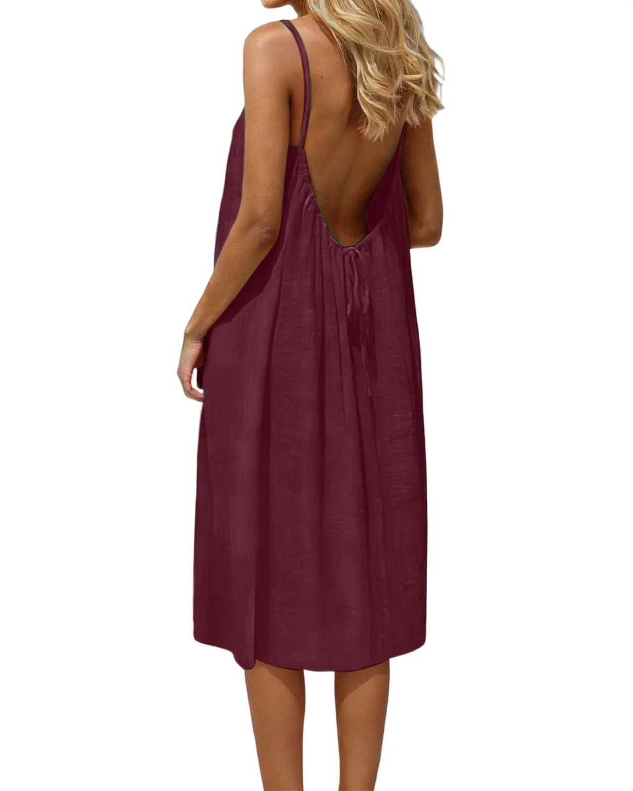 Vestido Casual de Tirantes Finos con Espalda Abierta - Aura Barcelona