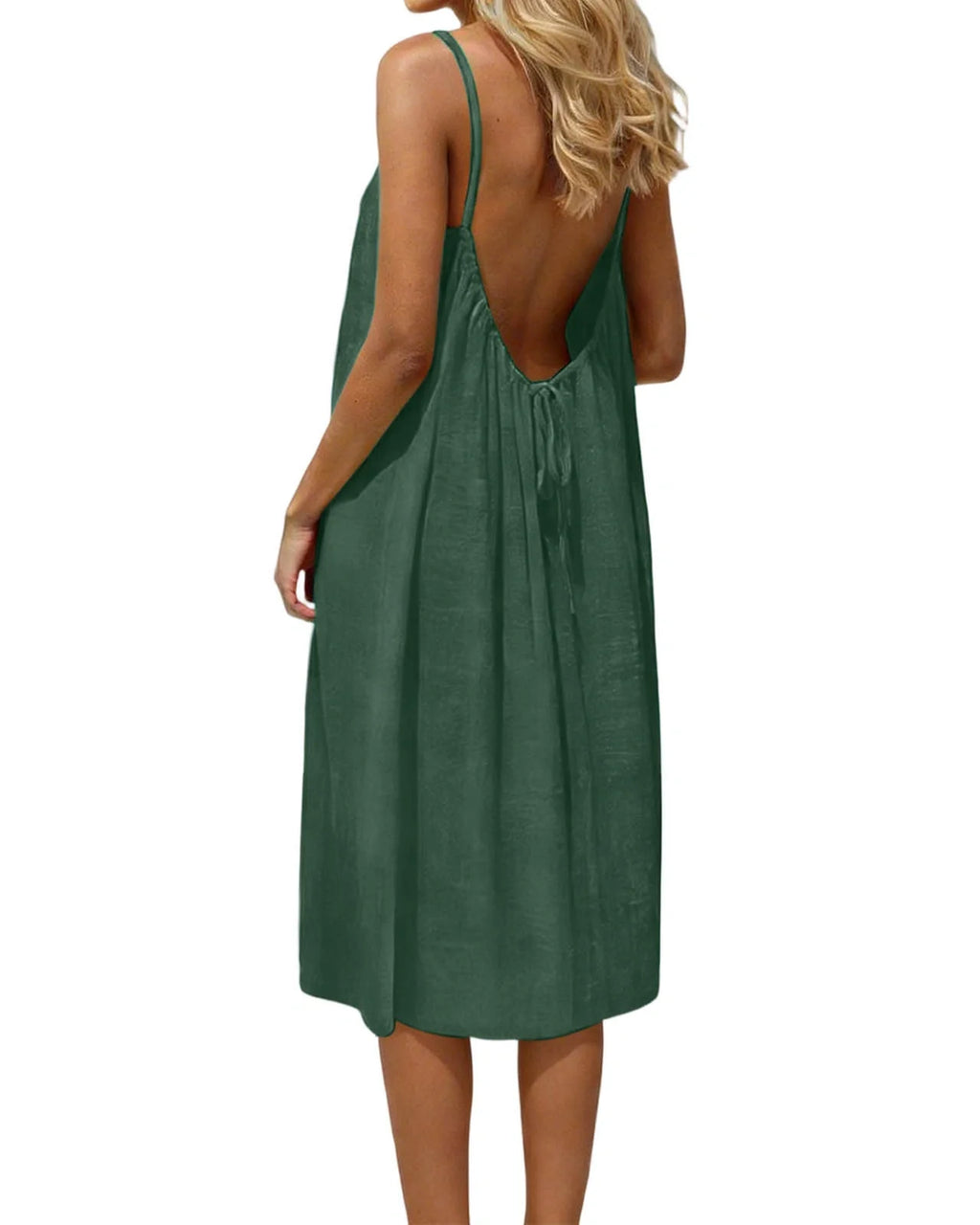 Vestido Casual de Tirantes Finos con Espalda Abierta - Aura Barcelona