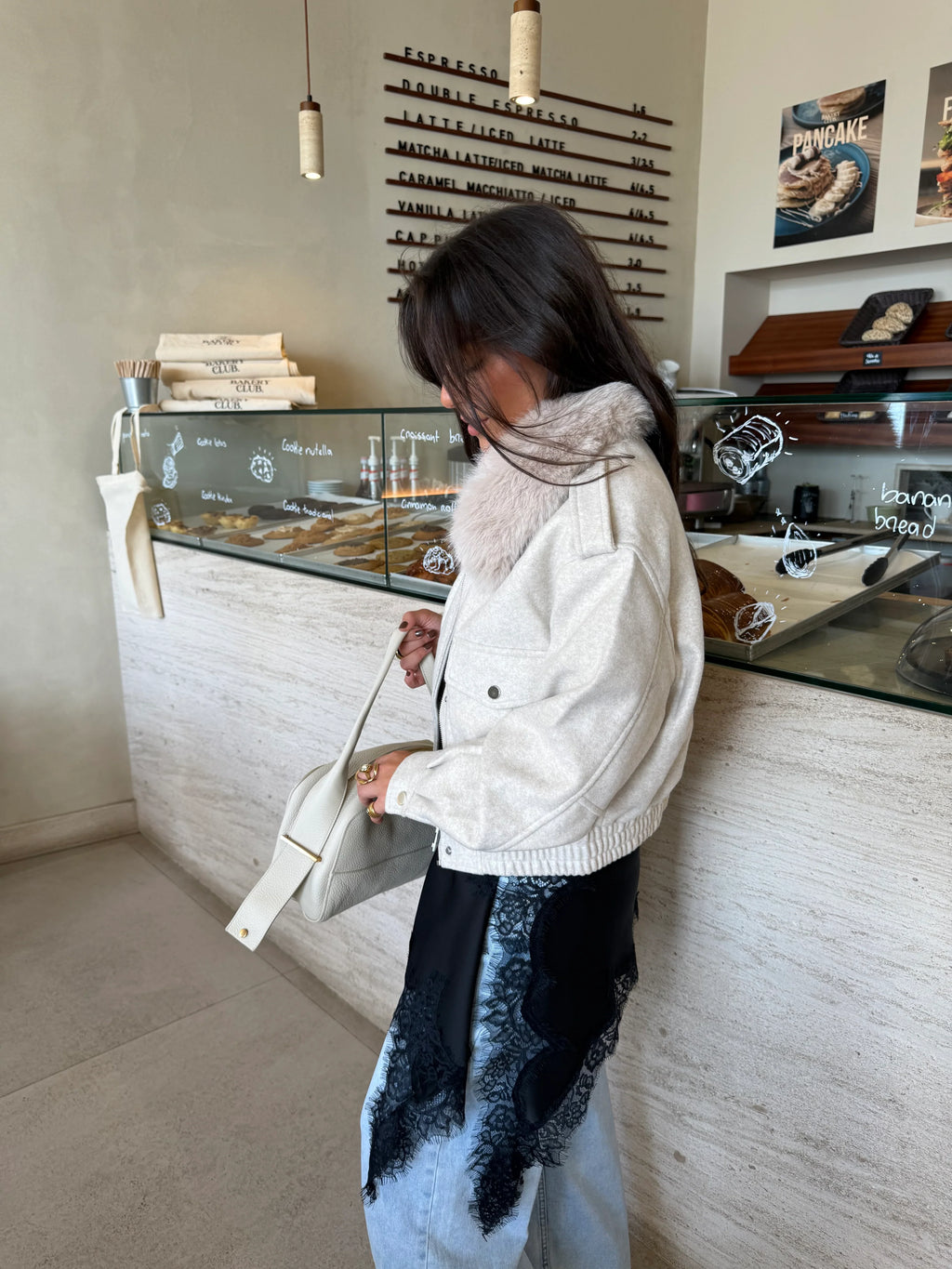 Chaqueta Siena Beige con Cuello de Pelo™