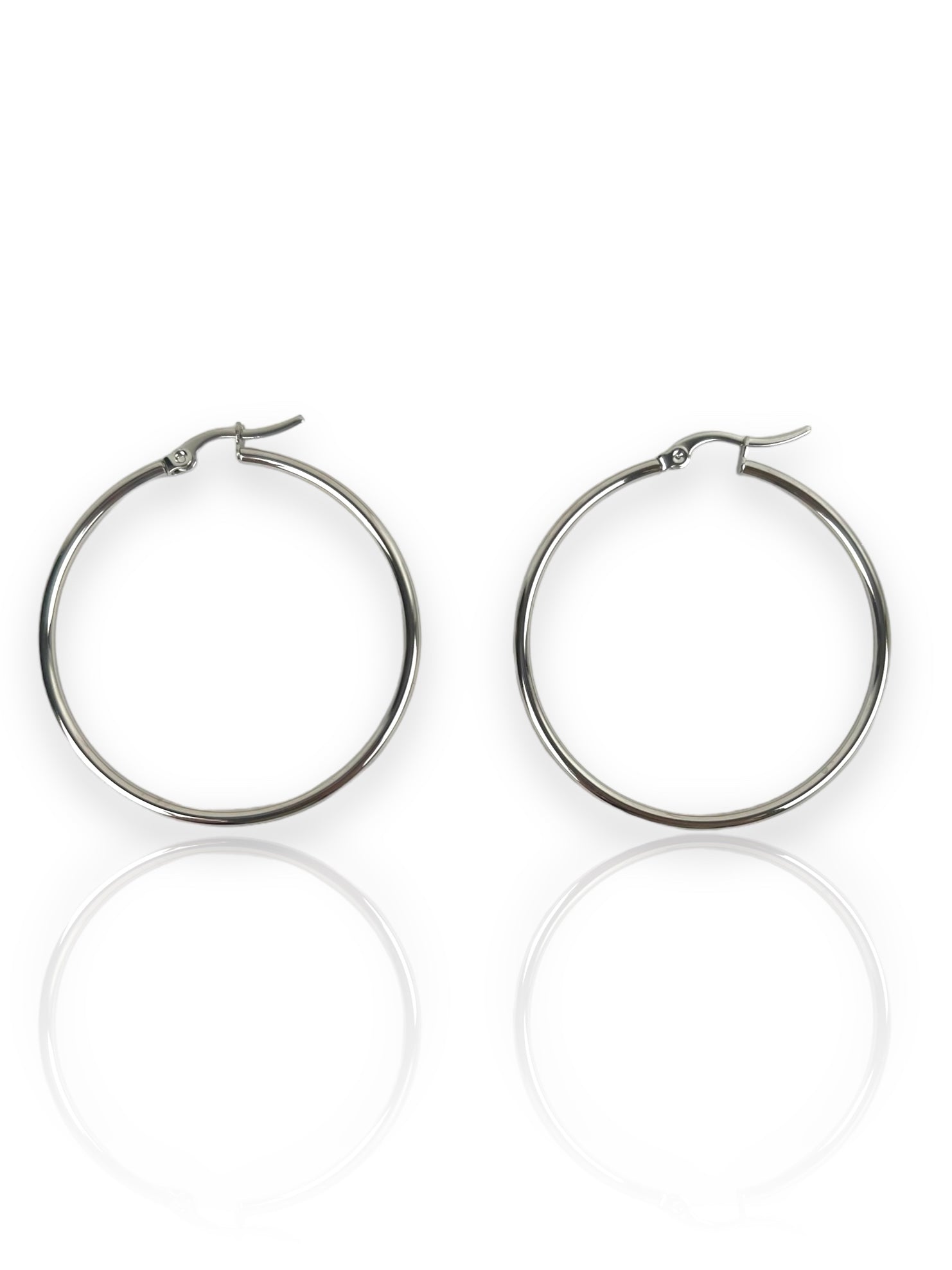 Pendientes aros plateados