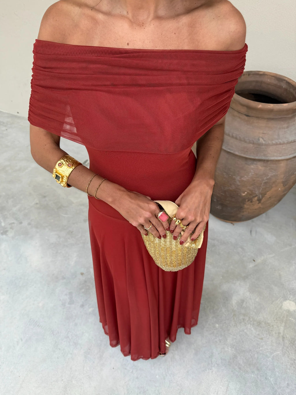 Vestido de Toledo en terracota