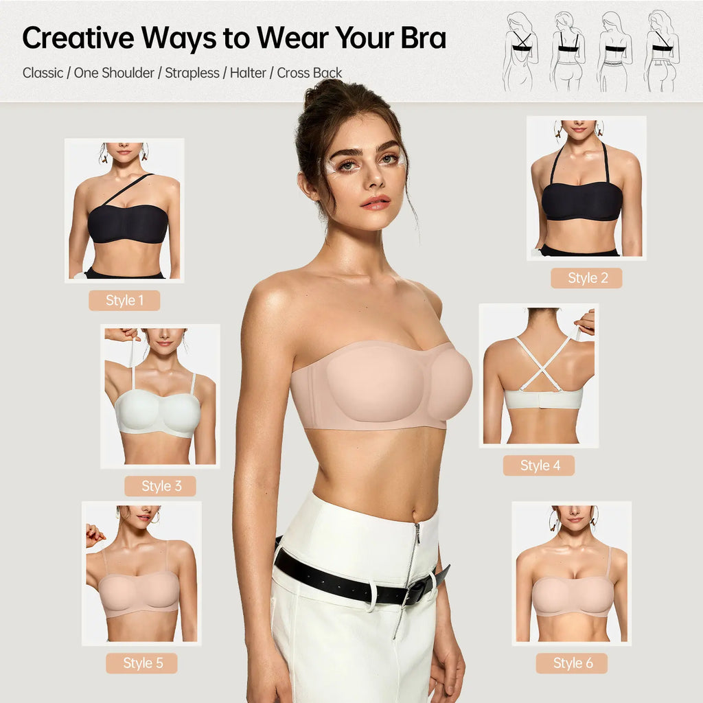 Sujetador Sin Tirantes Antideslizante Push-Up Sin Aros - Aura Barcelona