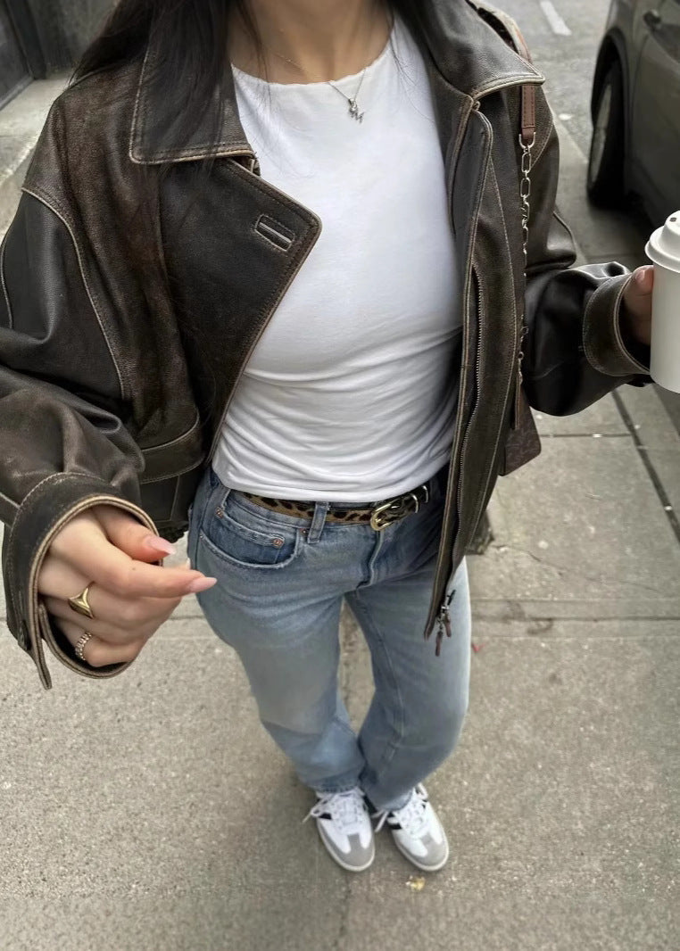Bomber Oversize de Mujer con Acabado Desgastado - imagen 2