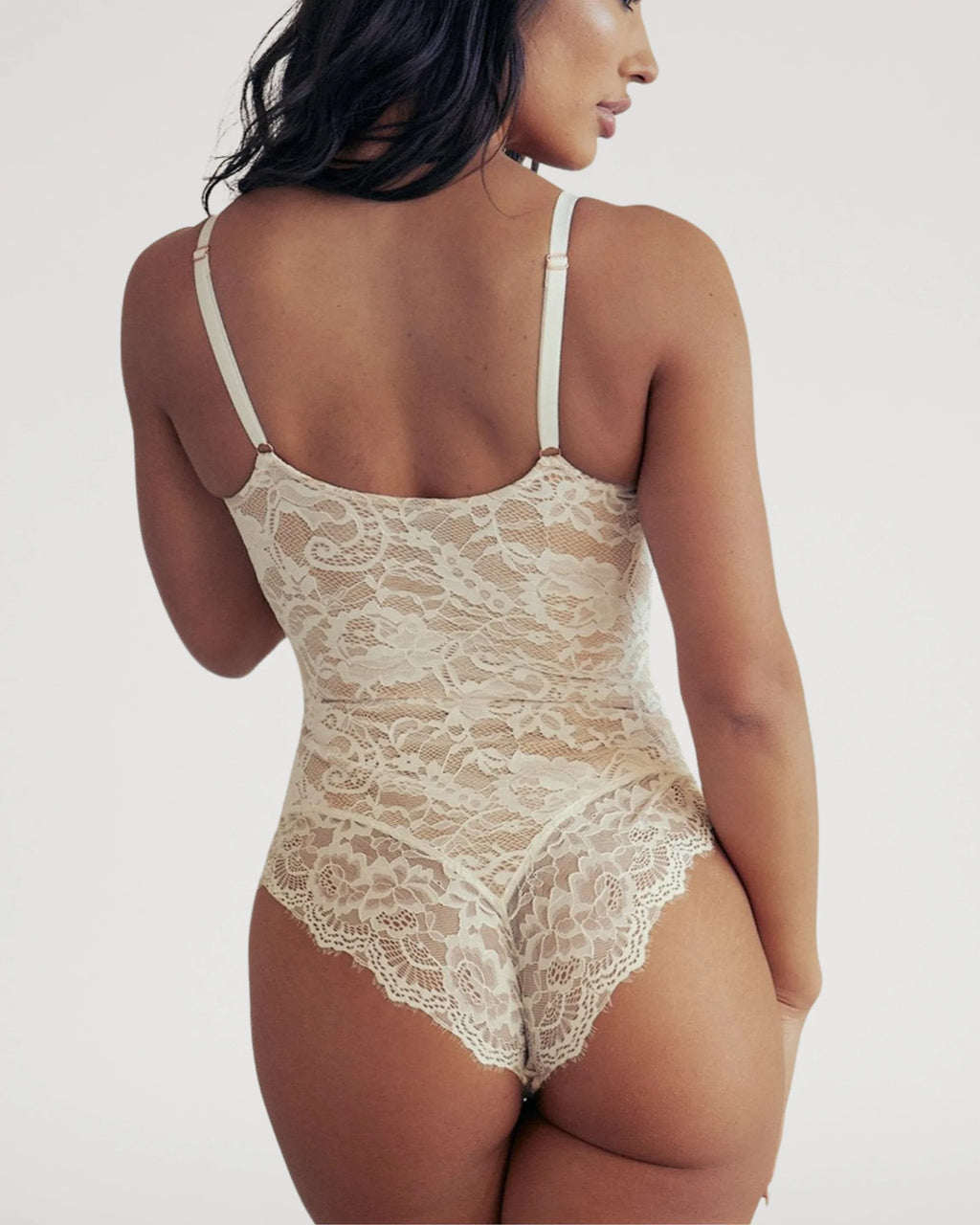 Body de Encaje Transpirable con Escote V - Aura Barcelona