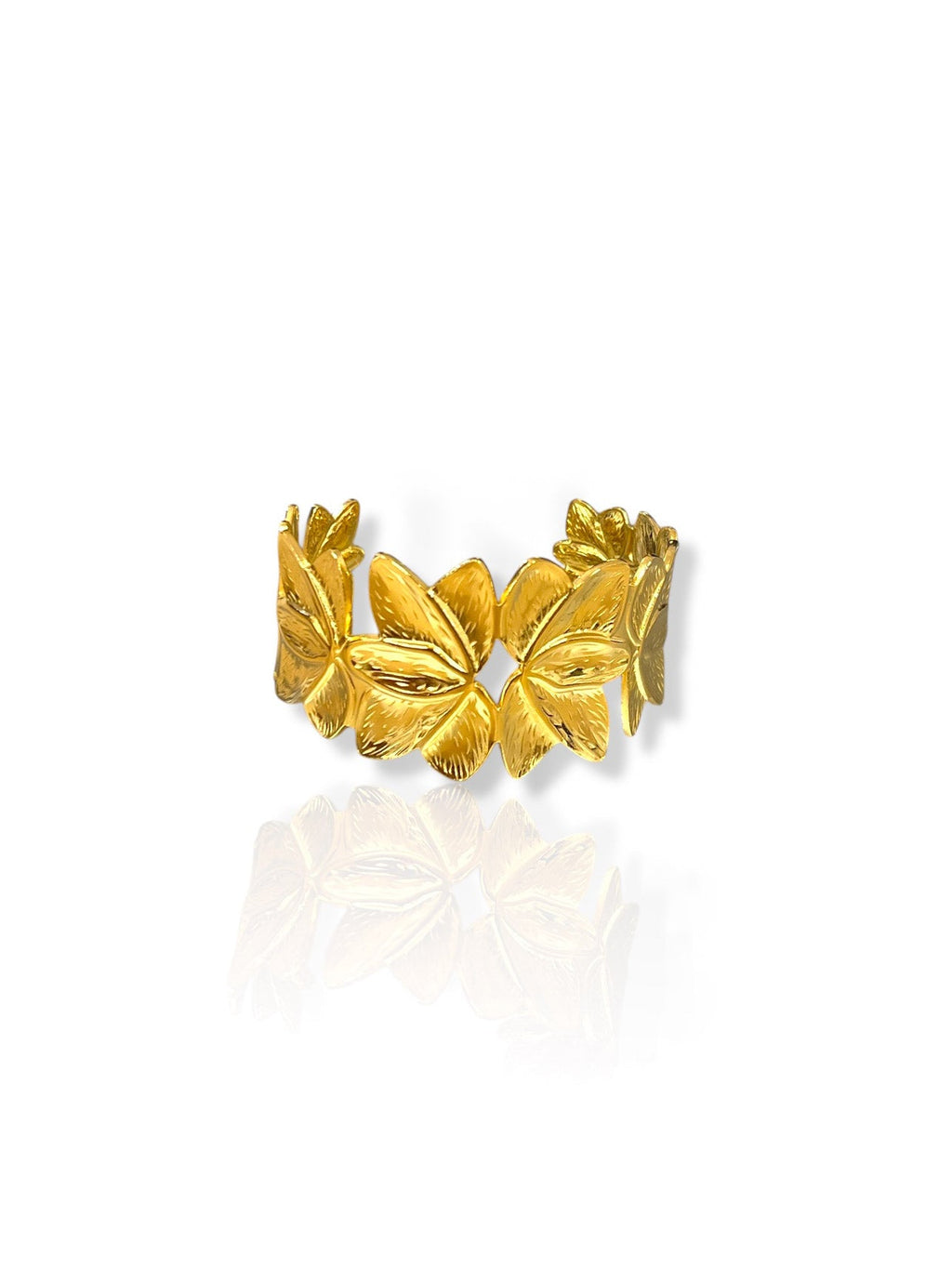 Brazalete efecto flor dorado