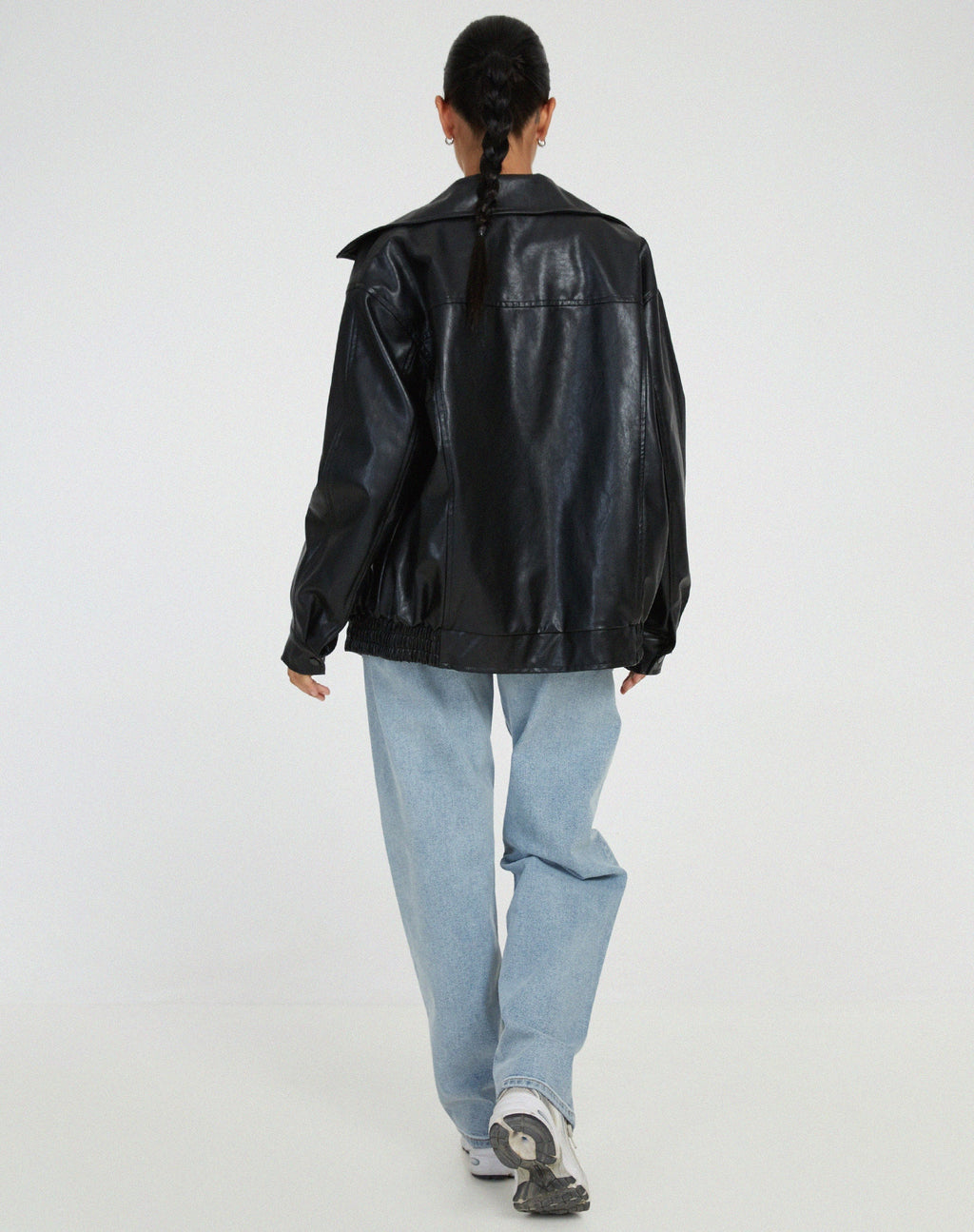 Bomber de Efecto Piel Oversize para Mujer - imagen 6