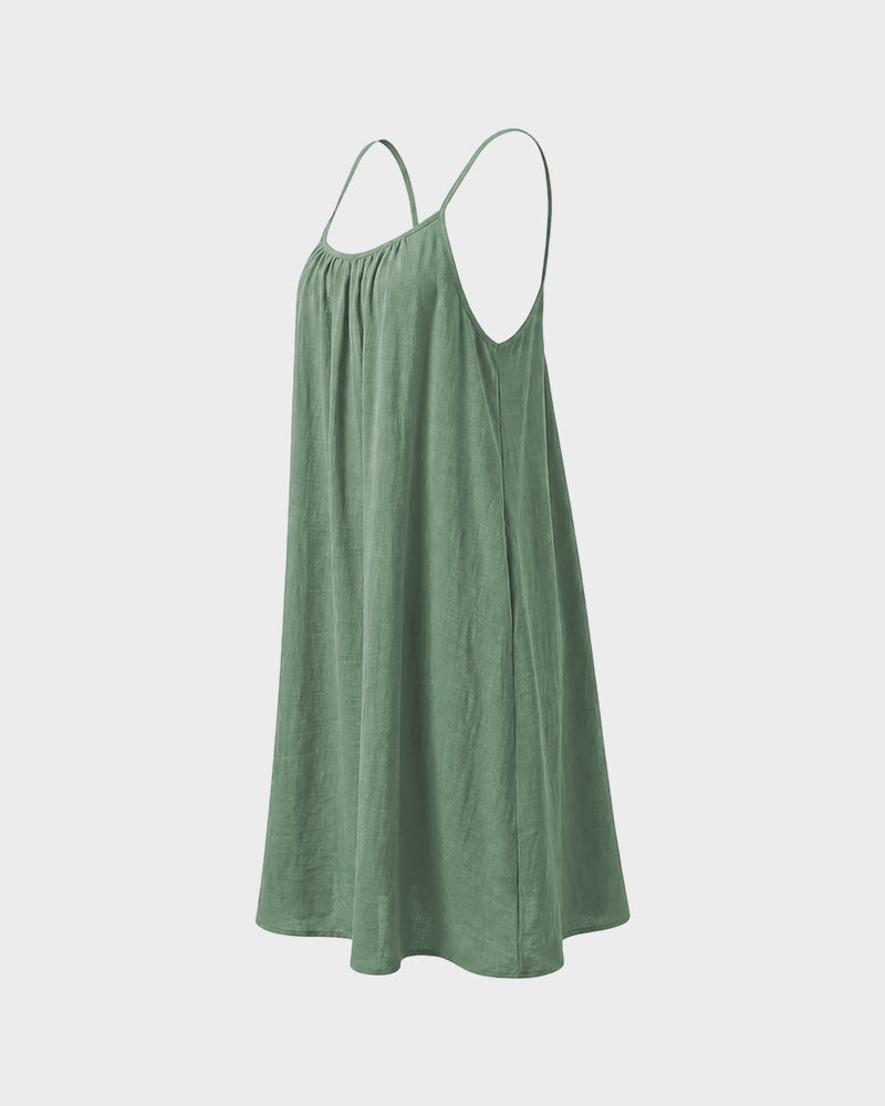Vestido Casual de Tirantes Finos con Espalda Abierta - Aura Barcelona
