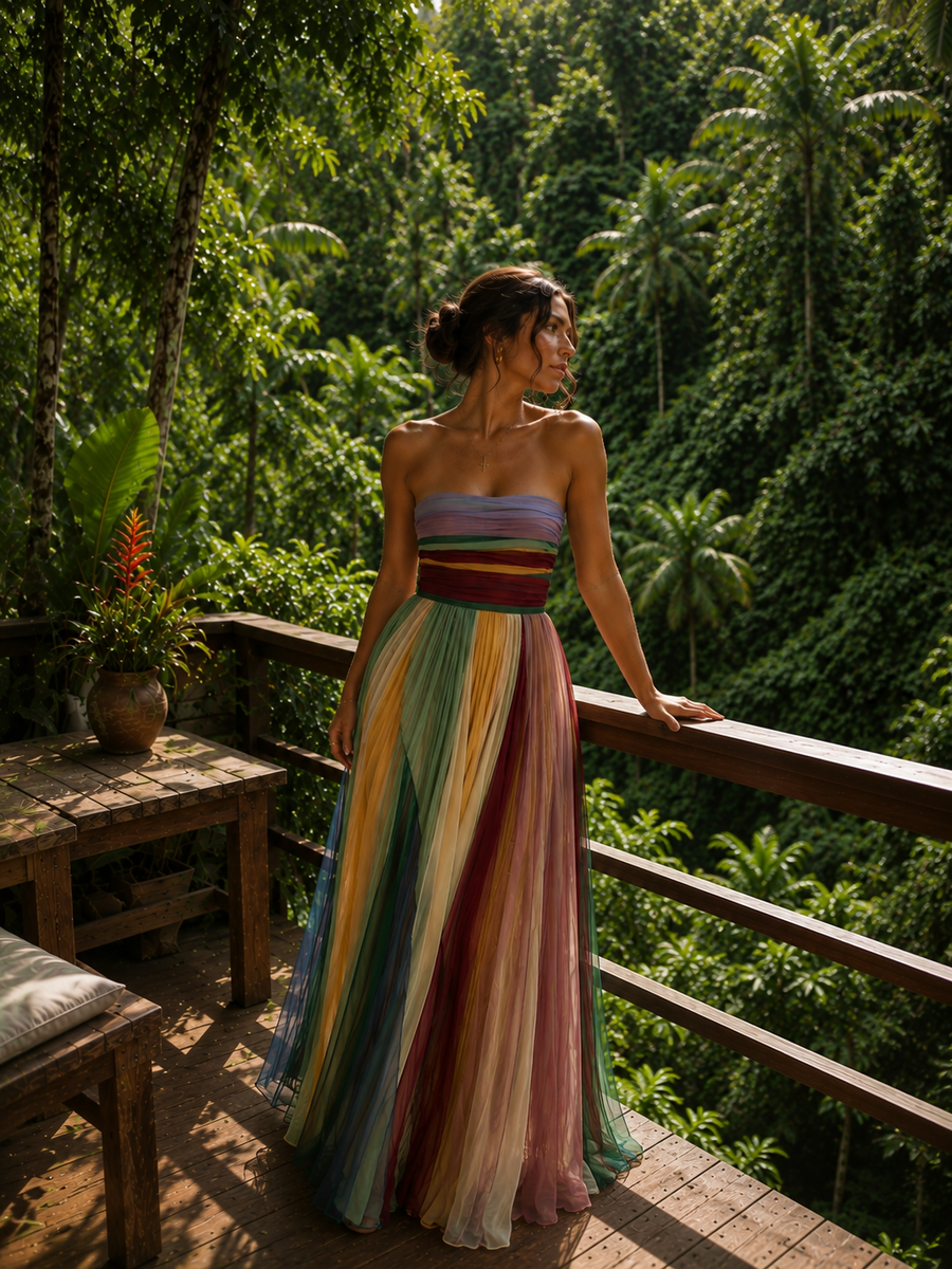 Thirza - Vestido Plisado Multicolor | Edición Especial