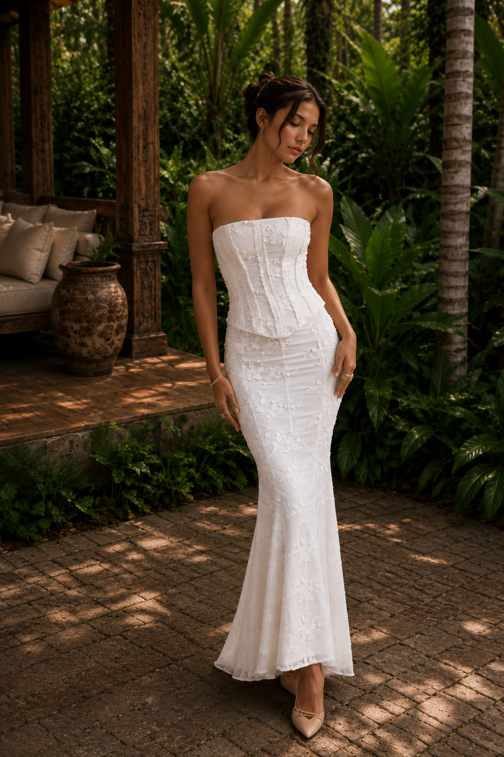 ETERNAL BLOOM | Vestido Midi 2 piezas con Corsé