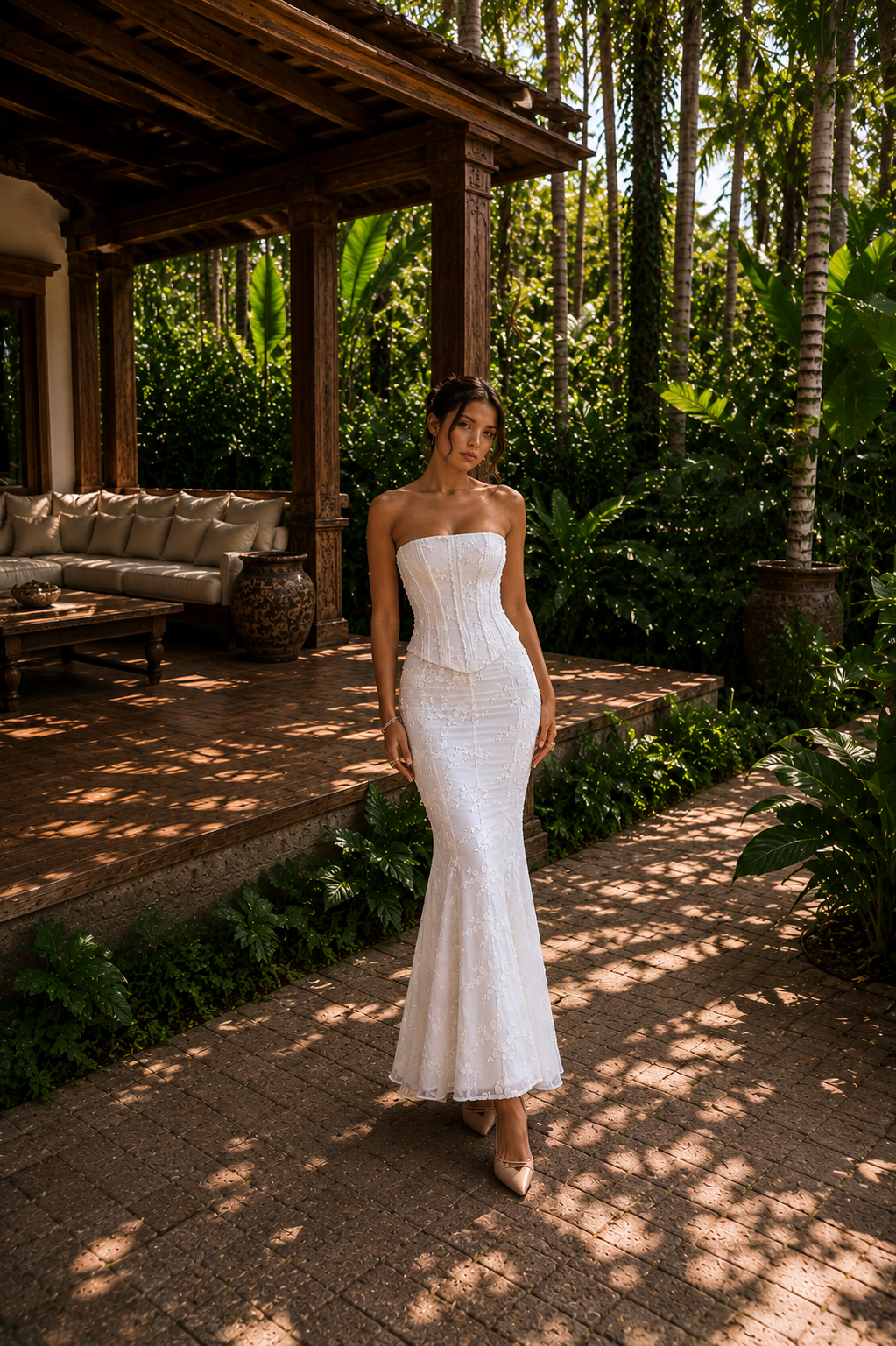 ETERNAL BLOOM | Vestido Midi 2 piezas con Corsé