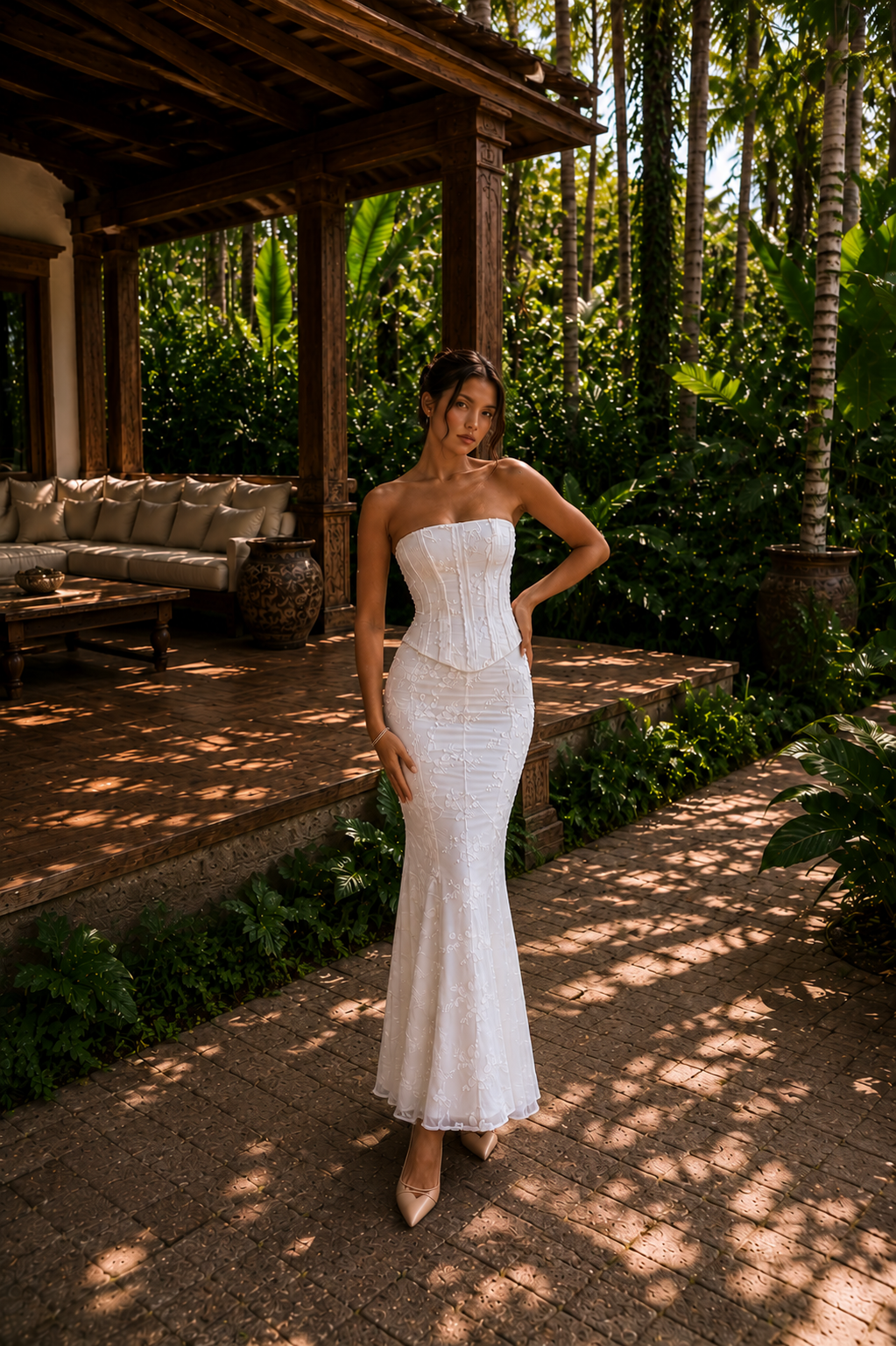 ETERNAL BLOOM | Vestido Midi 2 piezas con Corsé
