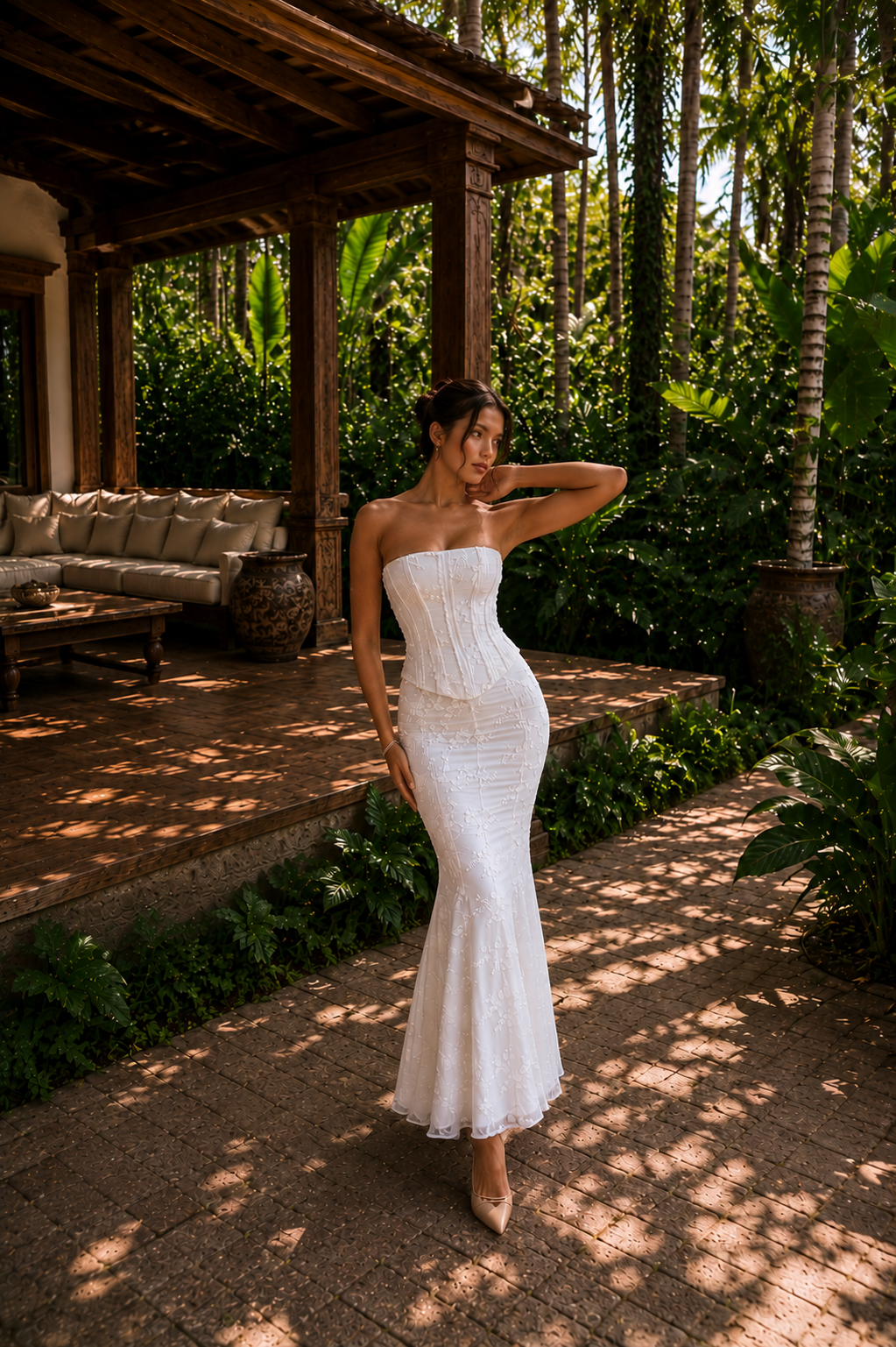 ETERNAL BLOOM | Vestido Midi 2 piezas con Corsé