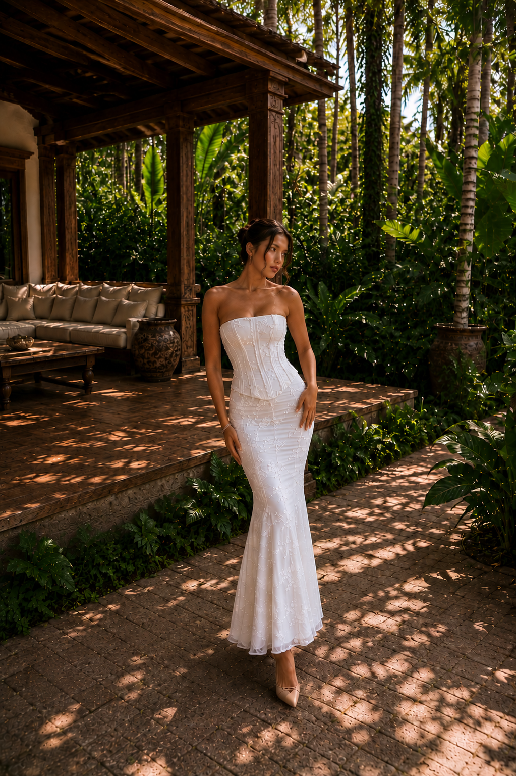 ETERNAL BLOOM | Vestido Midi 2 piezas con Corsé