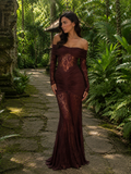Bruma Vestido Maxi de Encaje con Ruches