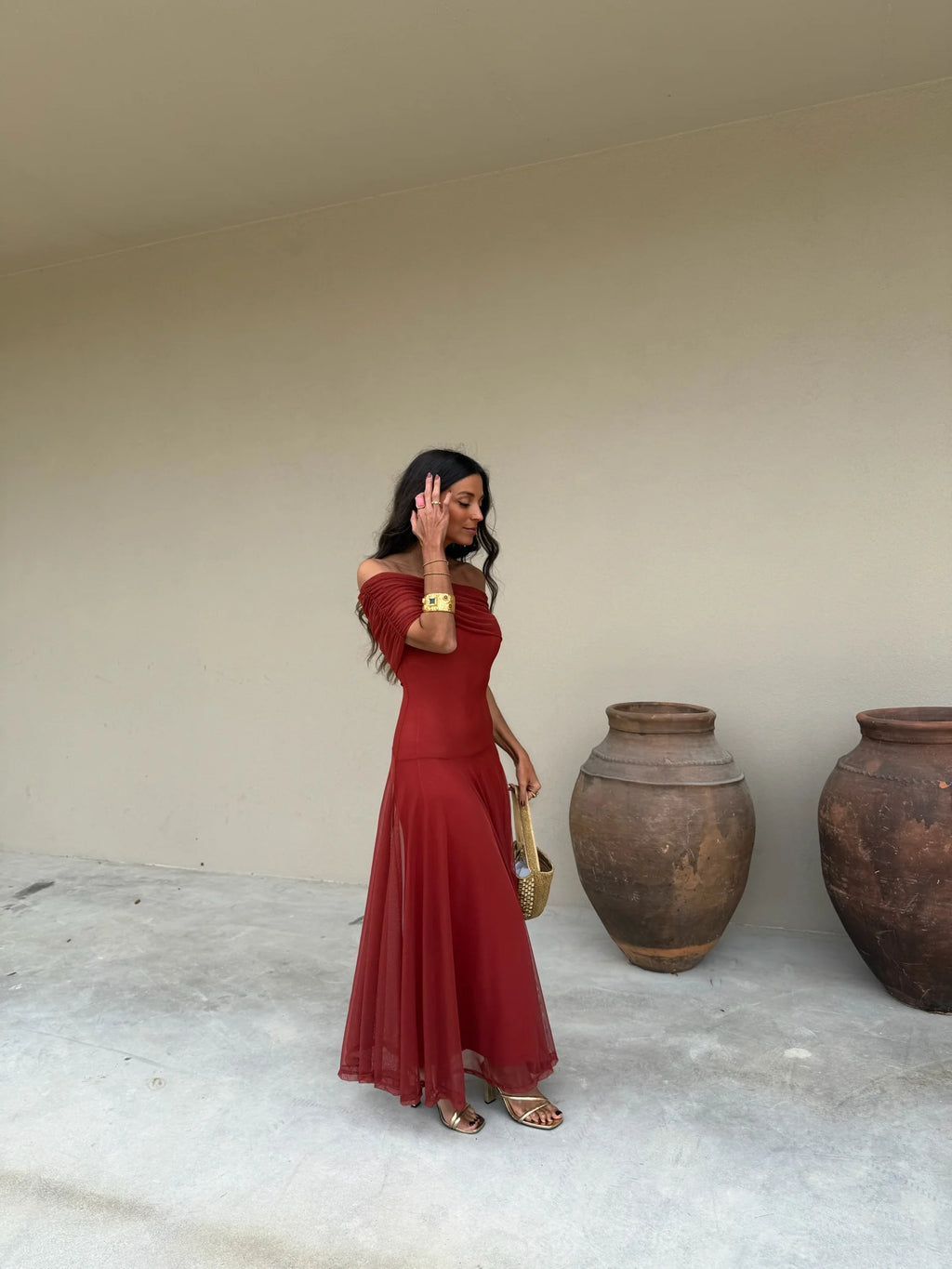 Vestido de Toledo en terracota