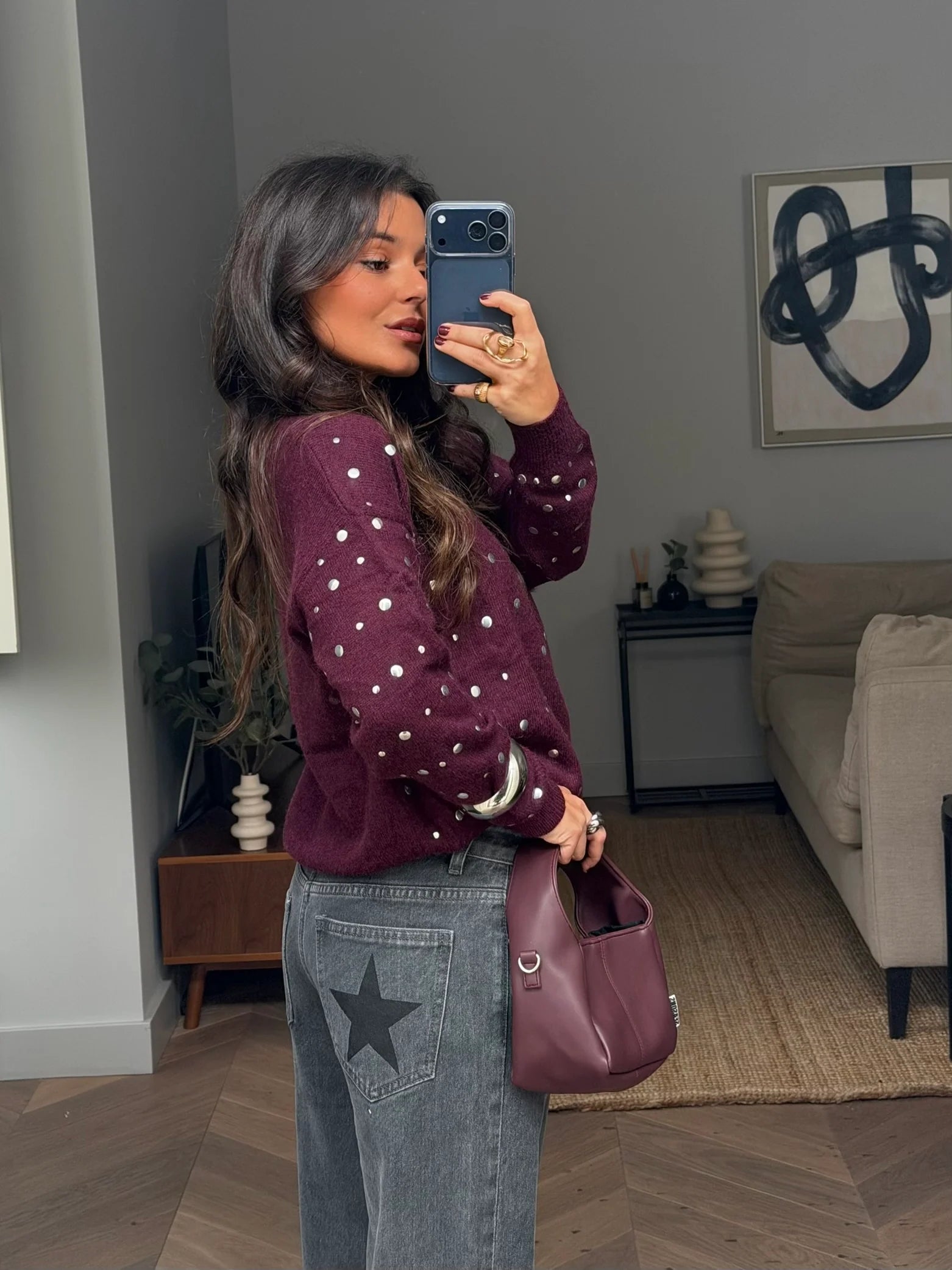 Jersey Amélie Burdeos con Tachuelas™