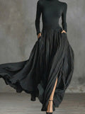 Rachel | Vestido Maxi de Talle Alto con Abertura