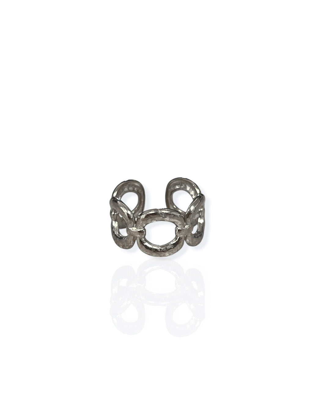 Anillo cadena entrelazada plateado