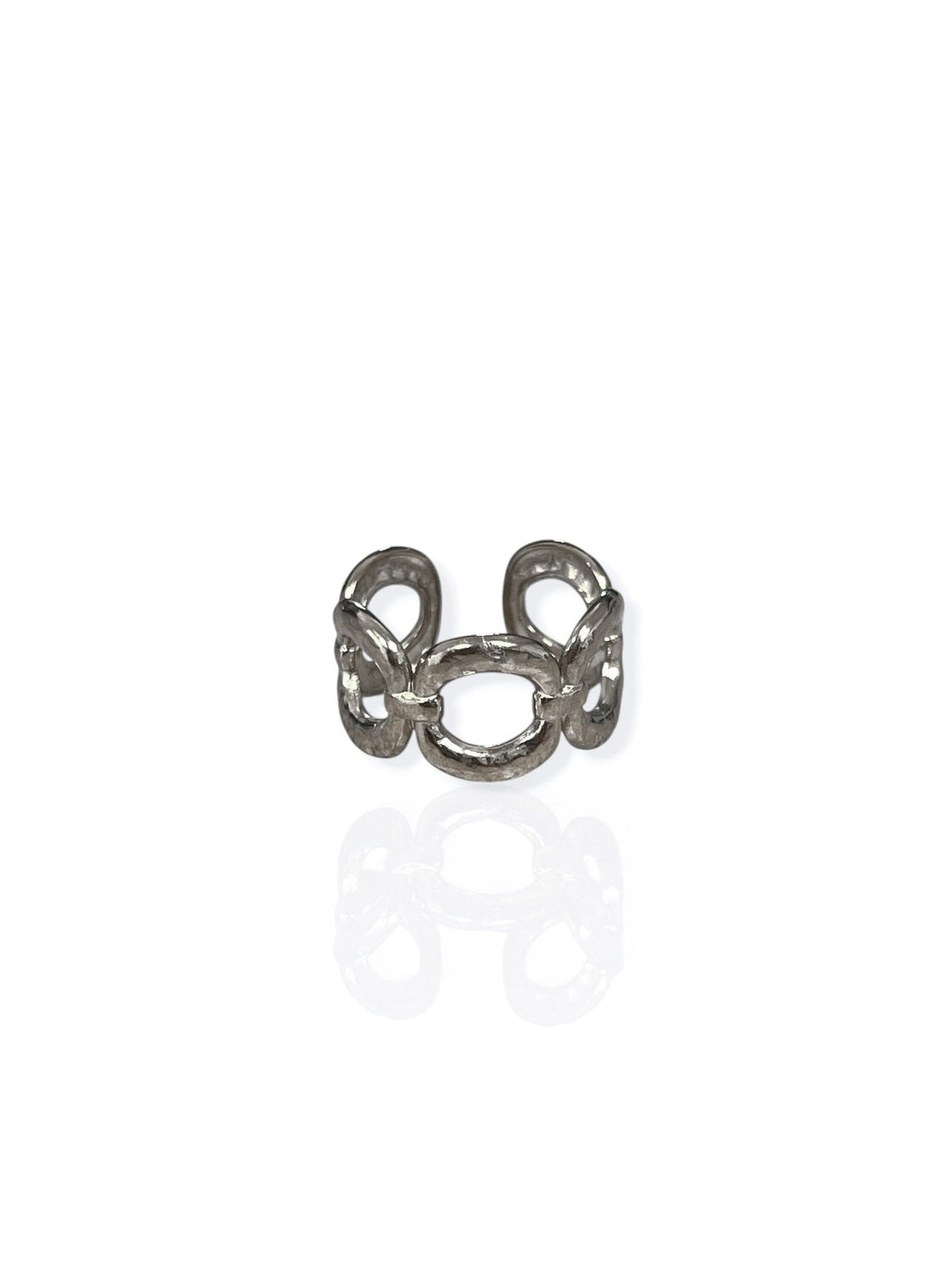 Anillo cadena entrelazada plateado