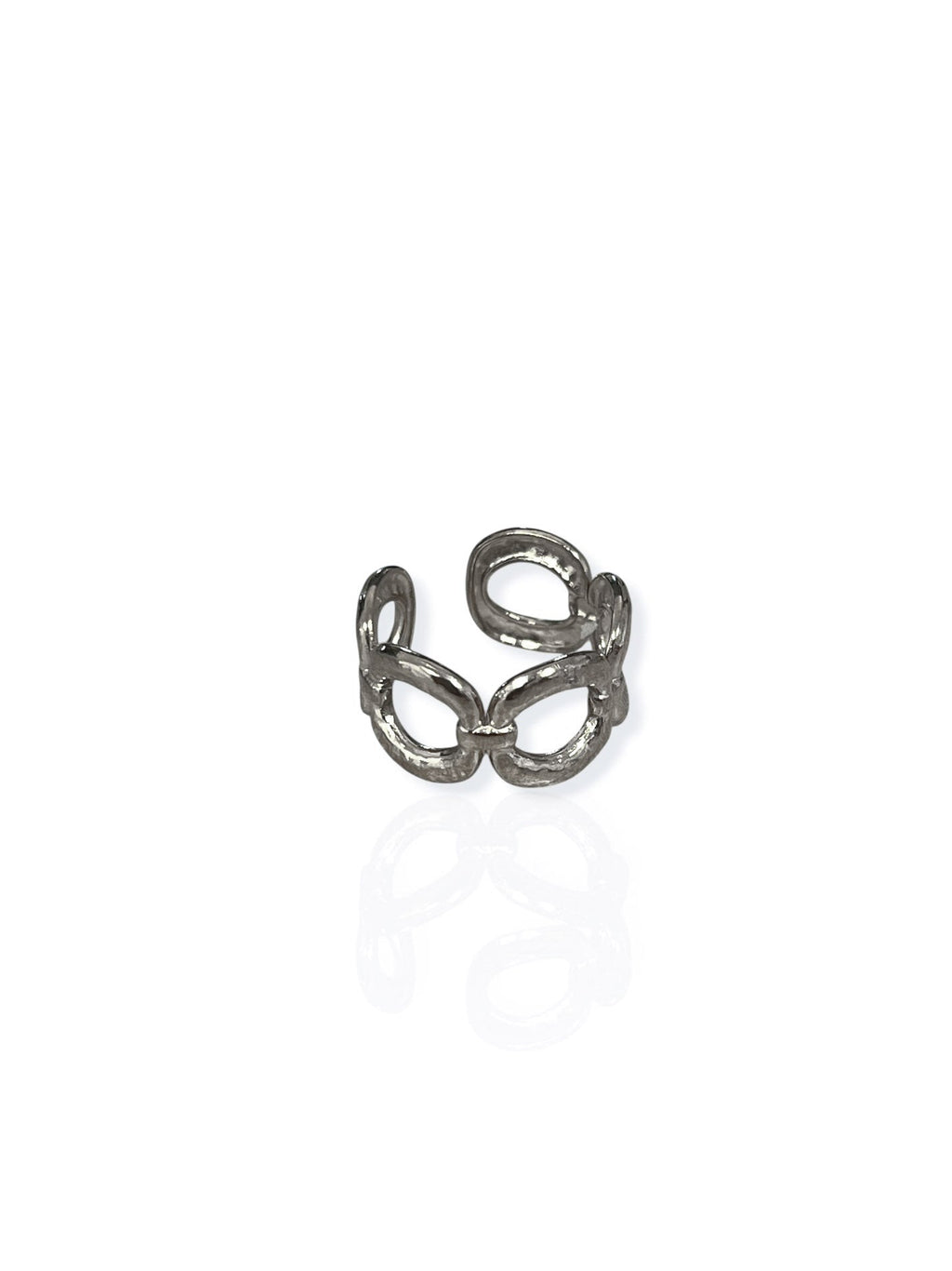 Anillo cadena entrelazada plateado