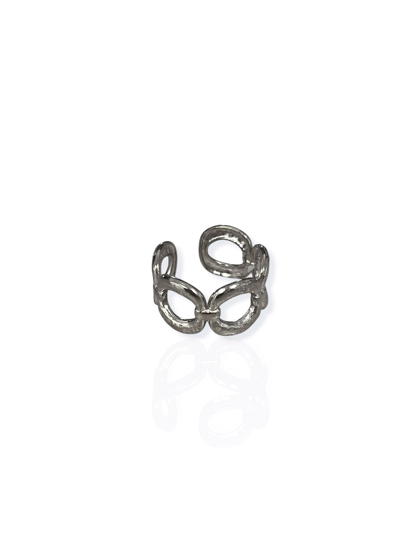 Anillo cadena entrelazada plateado