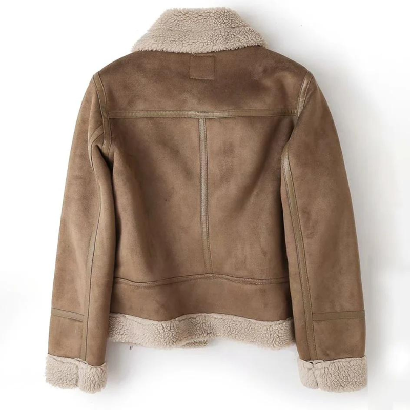 Chaqueta Biker de Mujer con Forro Teddy y Cremallera Diagonal - imagen 3