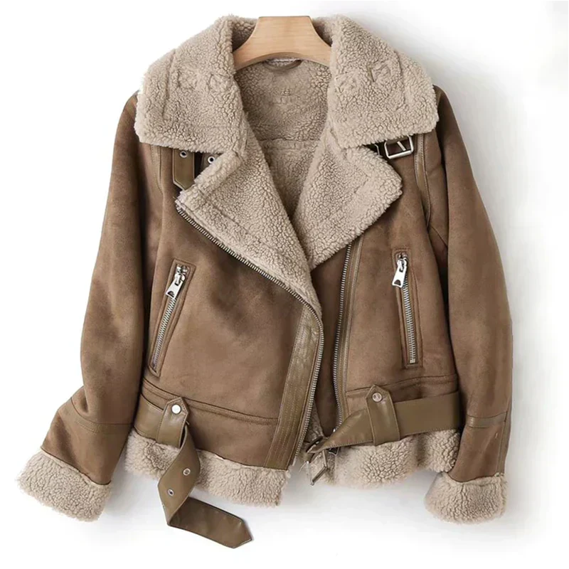 Chaqueta Biker de Mujer con Forro Teddy y Cremallera Diagonal - imagen 2
