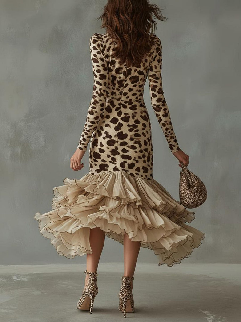 Eleonora | Vestido Maxi Animal Print con Volantes