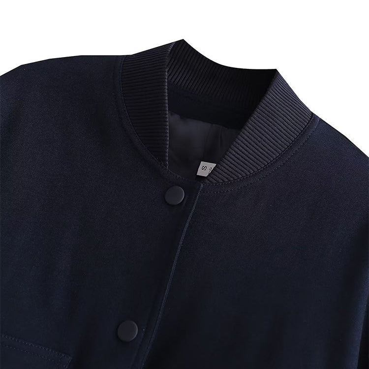 Chaqueta Bomber para Mujer | Cazadora Corta con Bolsillos de Solapa