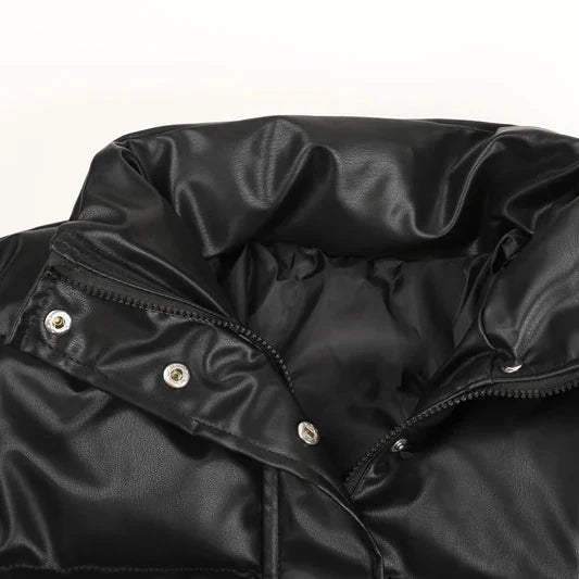 Chaqueta de Piel Sintética para Mujer | Chaquetón Corto de Invierno con Cremallera