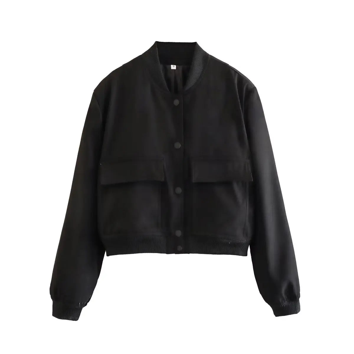 Chaqueta Bomber para Mujer | Cazadora Corta con Bolsillos de Solapa