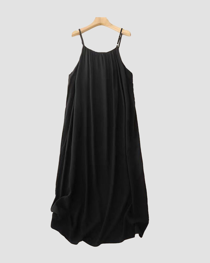 Vestido Maxi Fluido de Tirantes con Espalda Abierta - Aura Barcelona