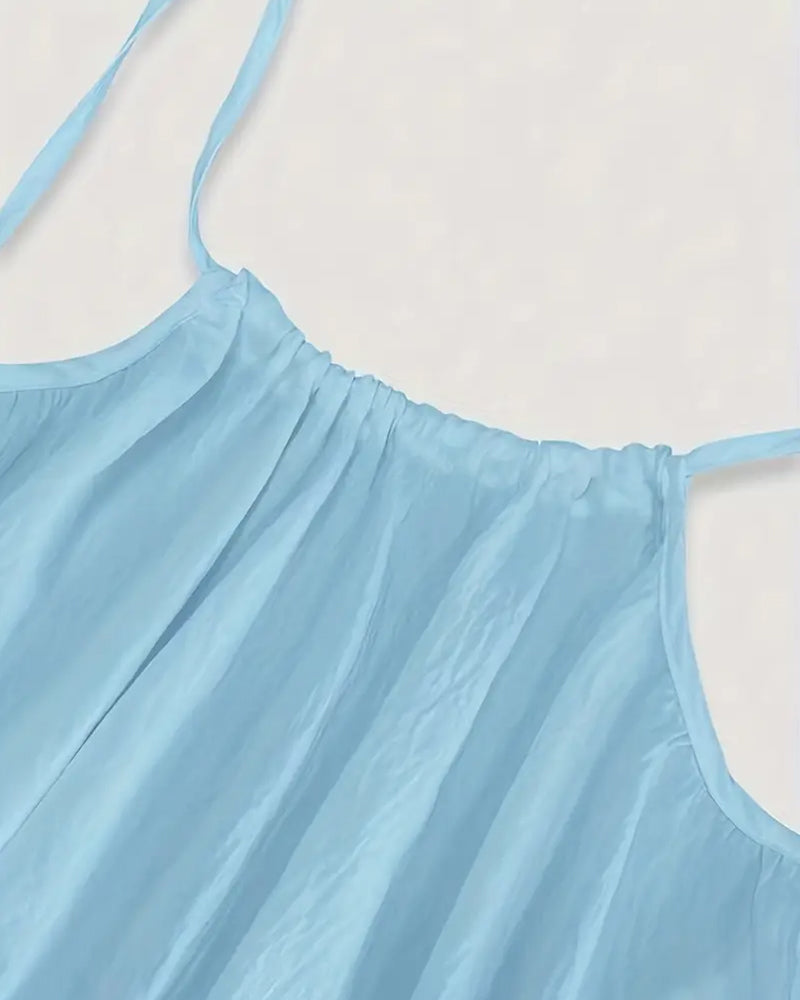 Vestido Maxi Fluido de Tirantes con Espalda Abierta - Aura Barcelona