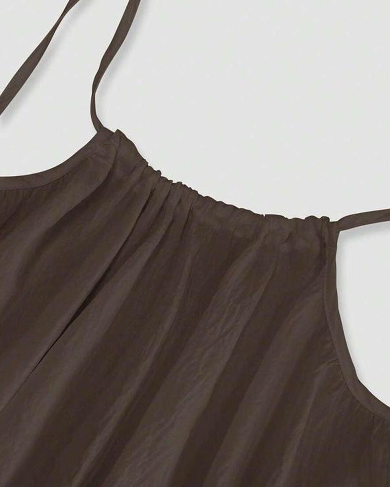 Vestido Maxi Fluido de Tirantes con Espalda Abierta - Aura Barcelona