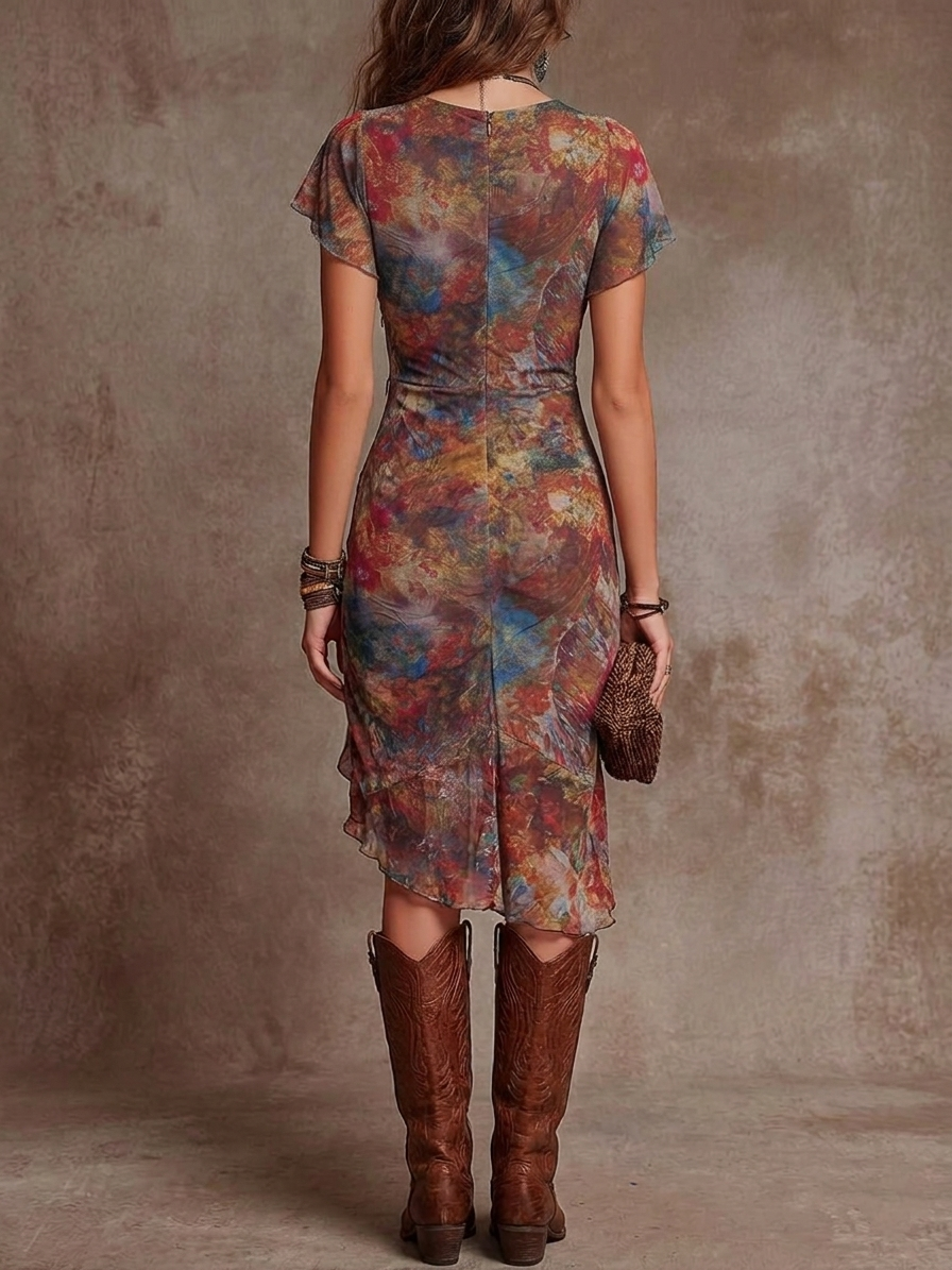 Tessa | Vestido Plisado con Cuello en V