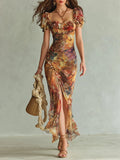 Coralina | Vestido Estampado Acuarela