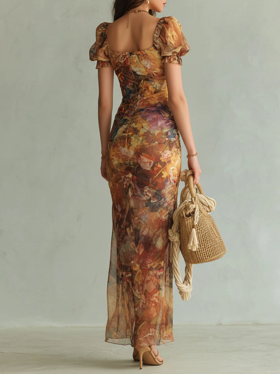 Coralina | Vestido Estampado Acuarela
