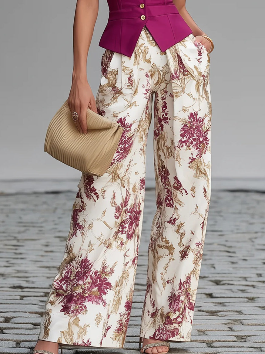 Petra | Conjunto Chaleco y Pantalón Floral