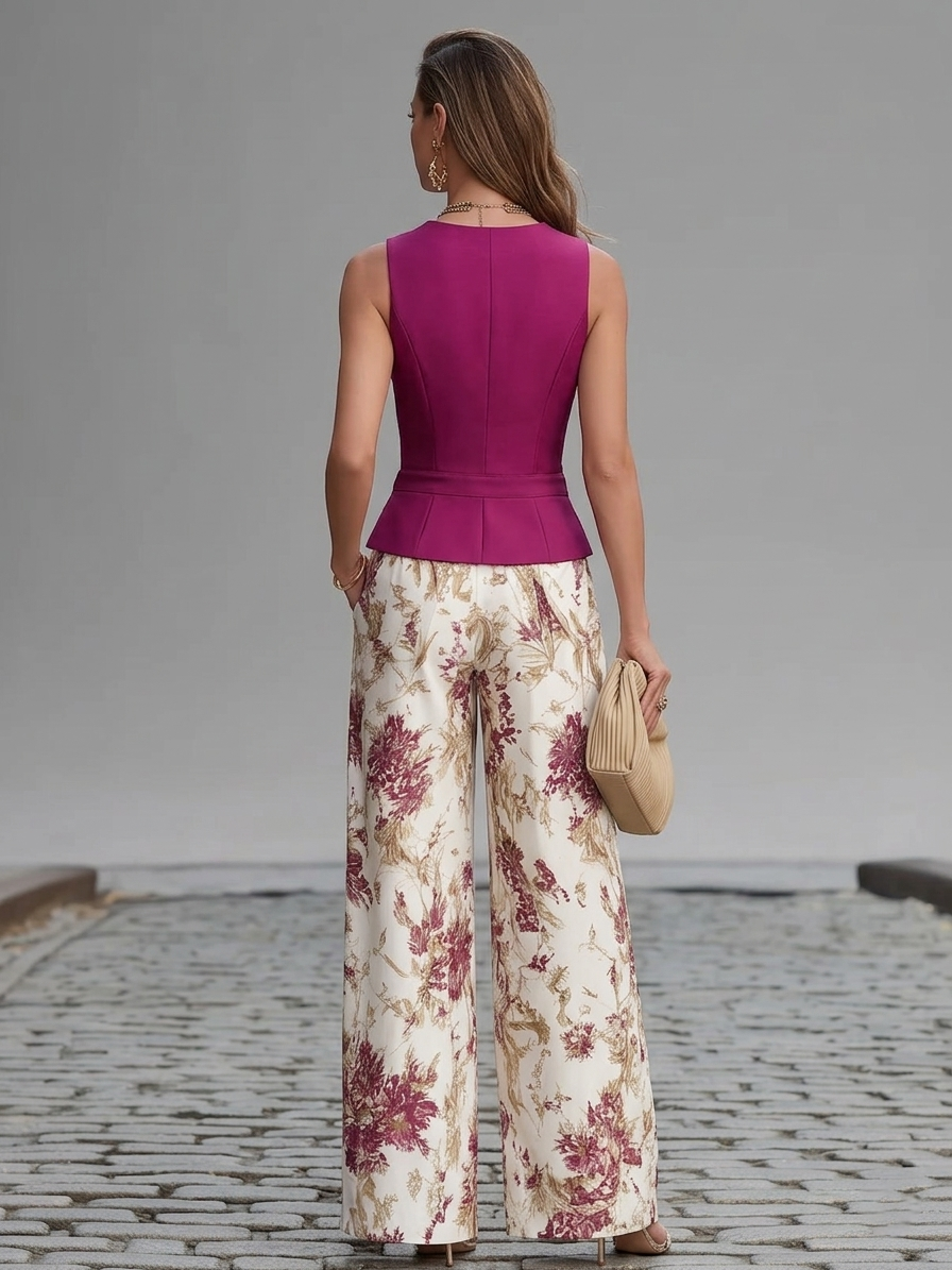 Petra | Conjunto Chaleco y Pantalón Floral