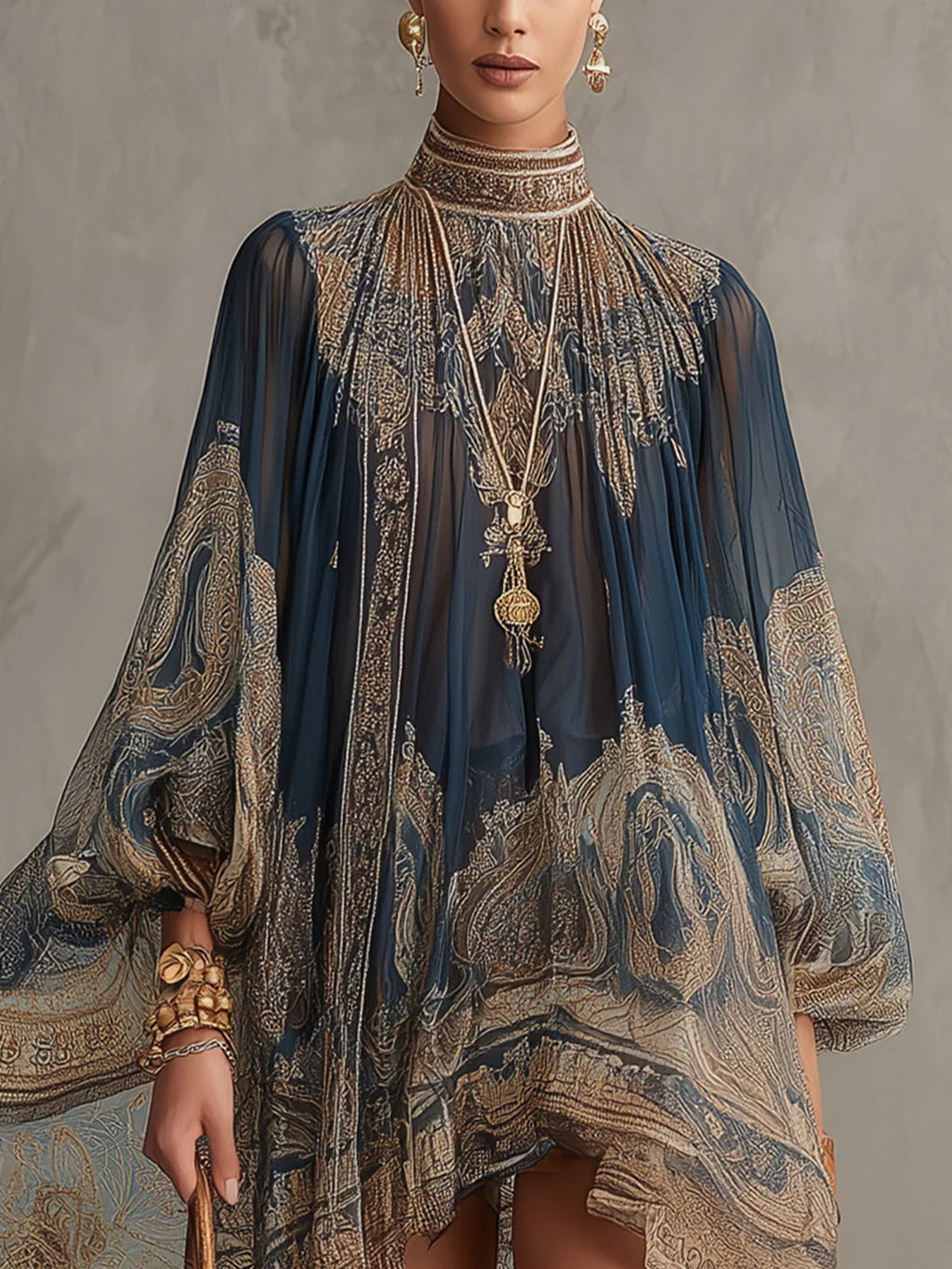 Ornella | Vestido con Estampado Barroco