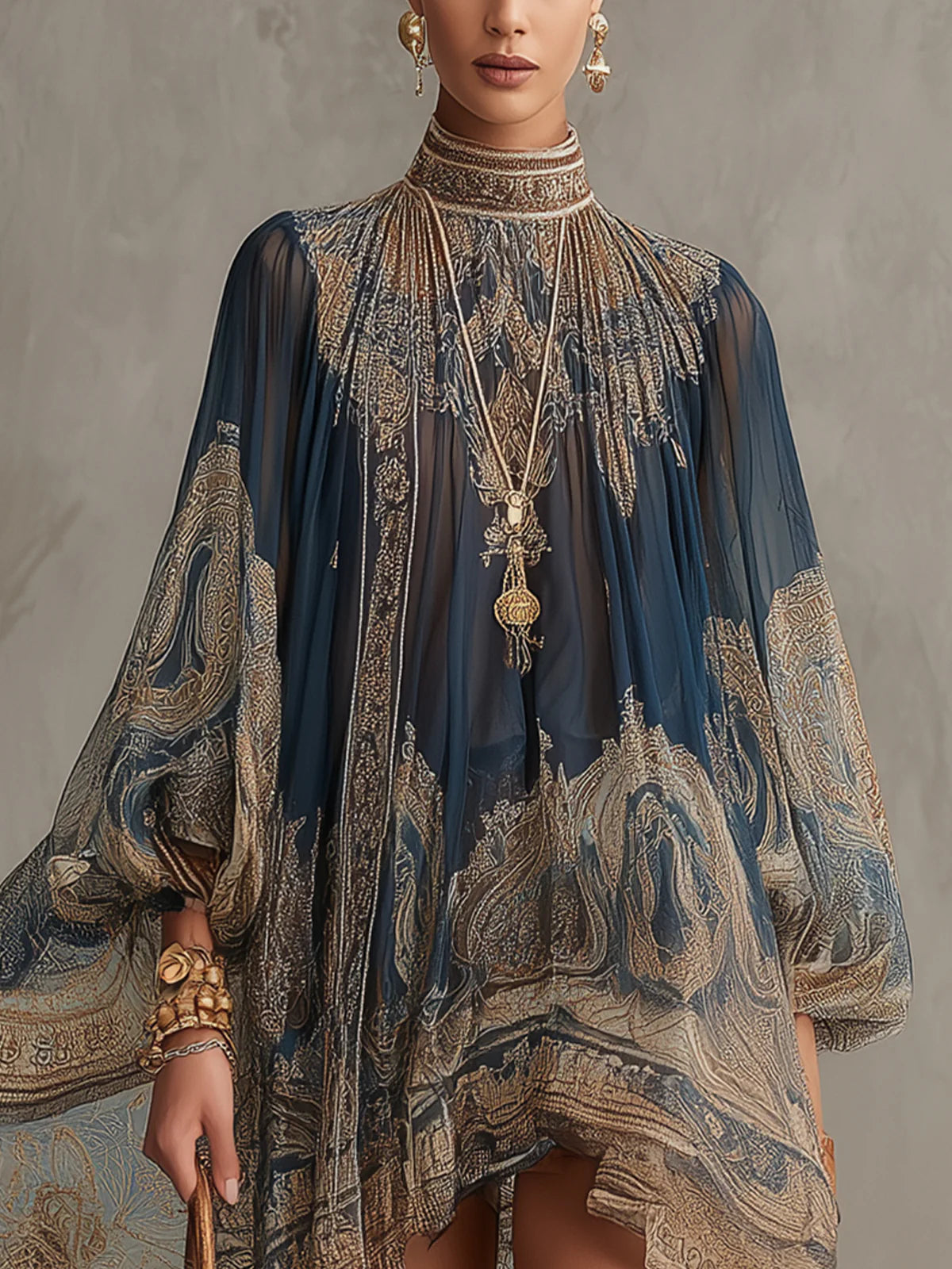 Ornella | Vestido con Estampado Barroco